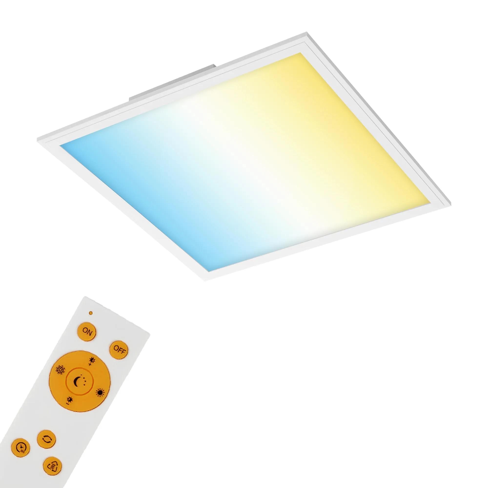 Briloner Leuchten Pannello LED, plafoniera con funzione dimmer, lampada a soffitto con telecomando e regolazione della temperatura del colore, 2.400 lumen, colore bianco, 45x45 cm