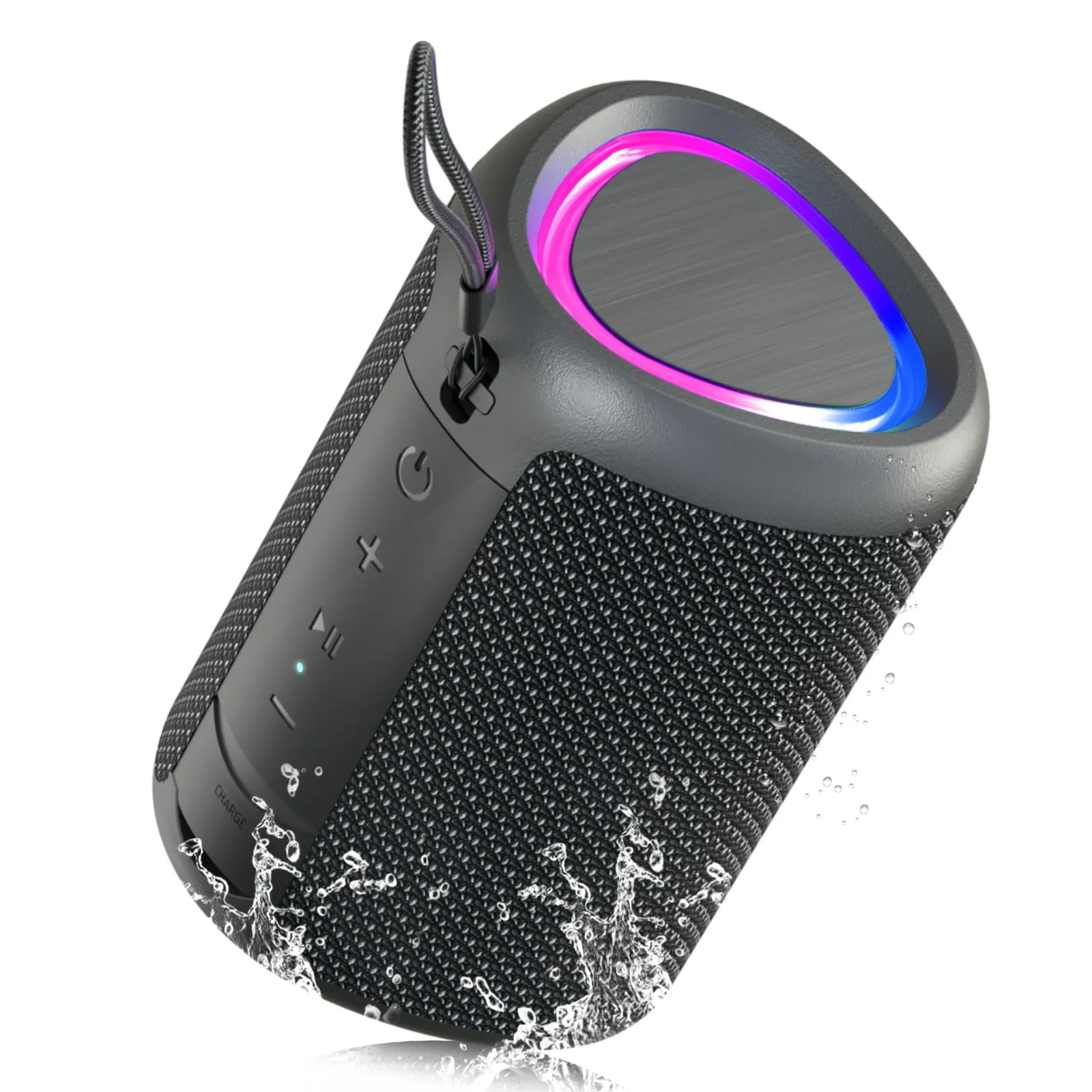 UOHHBOE Cassa Bluetooth Portatile Potente 15W Impermeabile Altoparlante Abbinamento TWS Speaker Bluetooth 5.3 15 Ore Distanza di Connessione di 30m Luce LED AUX e TF
