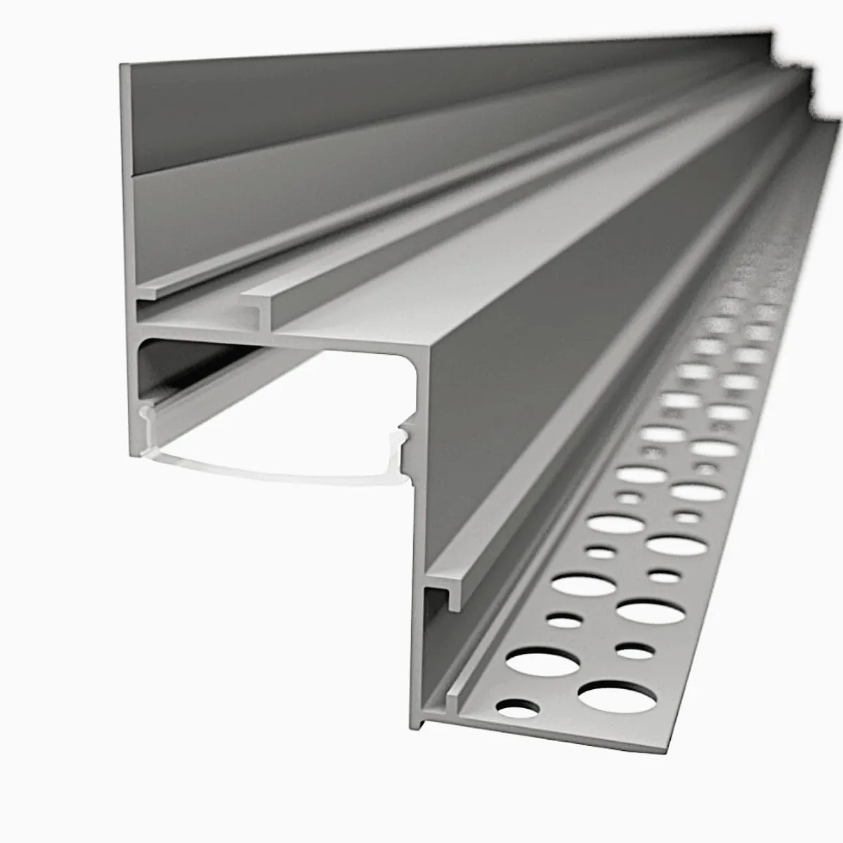 Profilo in Alluminio Aurora 2m per Cartongesso per Strisce LED Cover Opaca