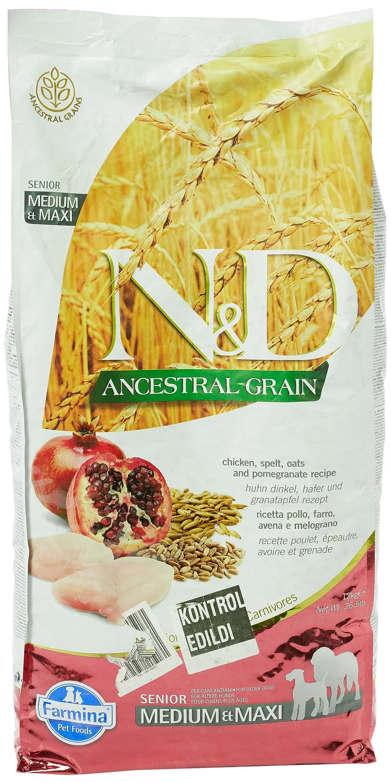 Farmina N&D Senior Medium & Maxi Low Grain Pollo e Melograno 12 kg