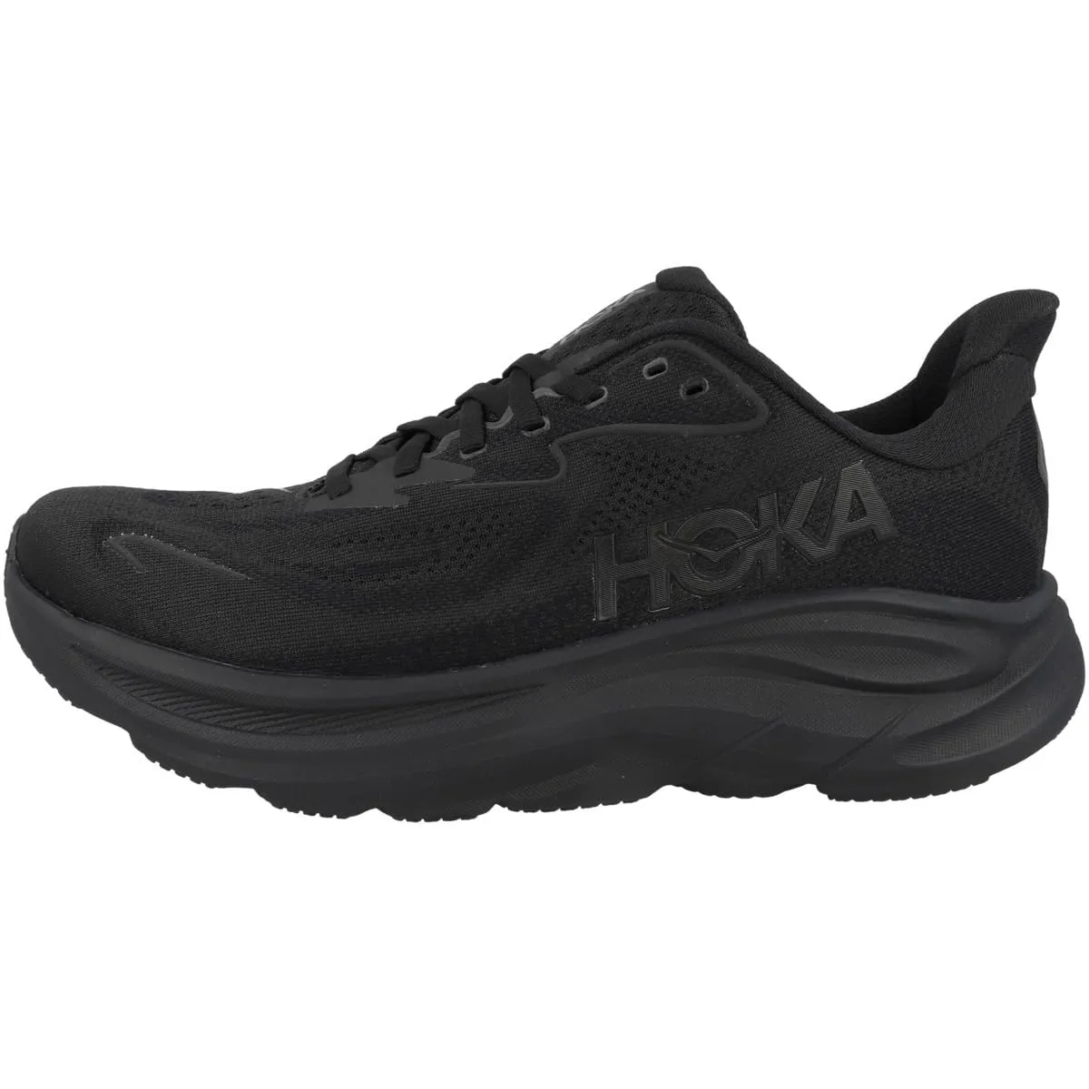 HOKA One One 1162032-BBLC Clifton 10 Wide Black/Black Men's Scarpe Taglia US 9