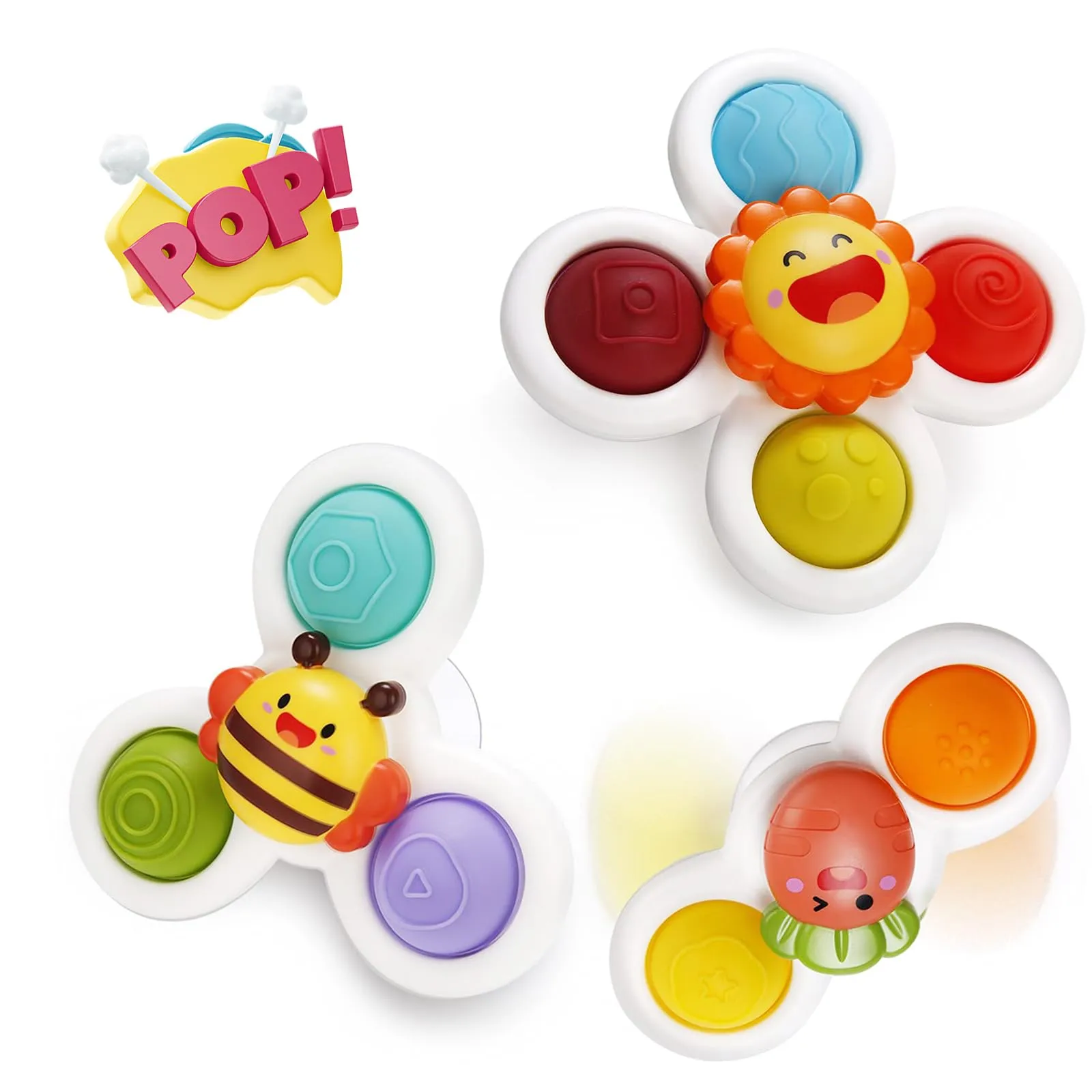 Wholede Gioco Seggiolone Ventosa Spinner Trottola Giochini per Neonati Giochi da Bagno per Bambini