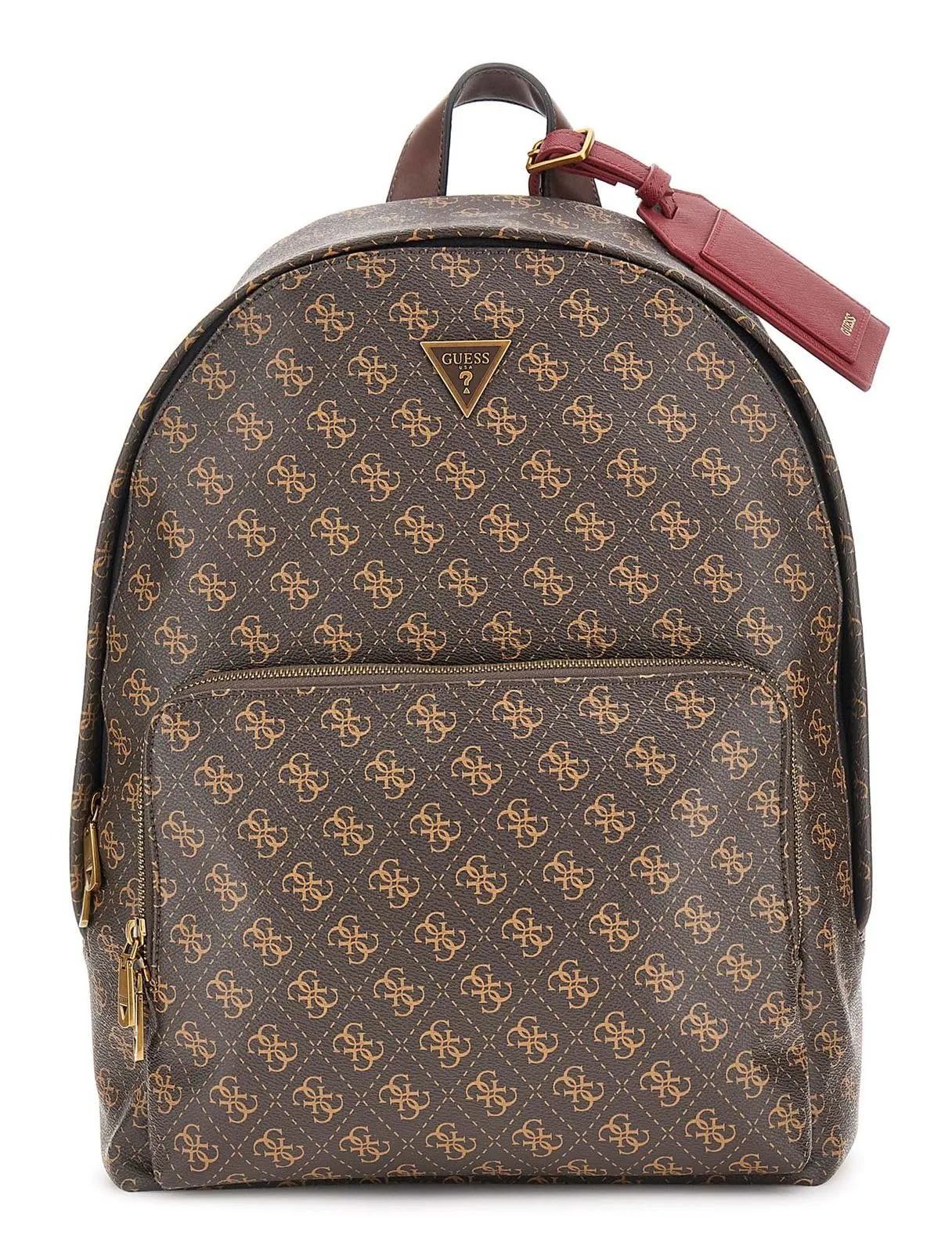GUESS Milano Backpack Brown/Ochre/Burgundy