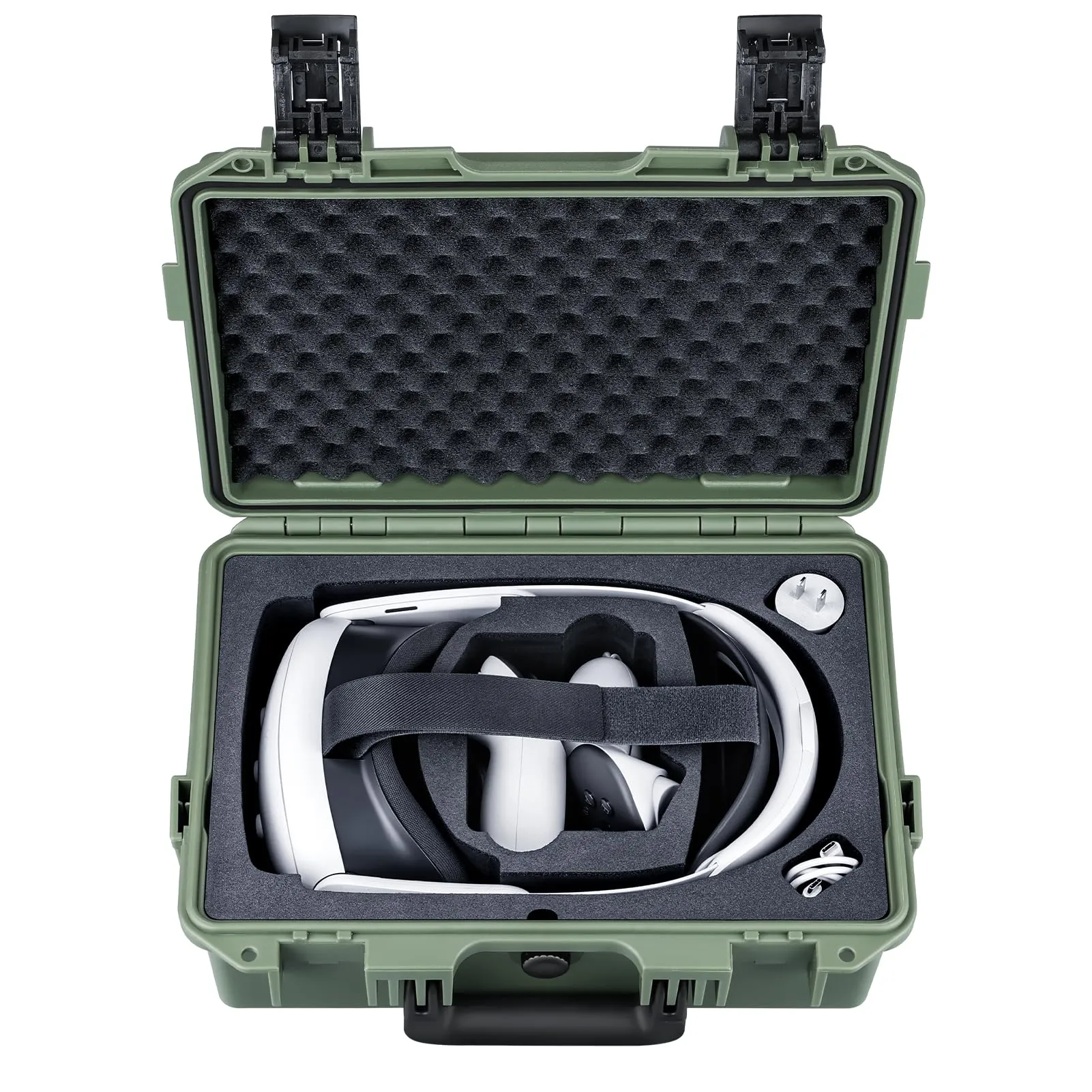 Lykus Titan OQ200 Valigia Custodia Case (Verde) per Quest 3S/Quest 3/Quest 2, Adatta al Cinturino Elite, Migliore Protezione [SOLO VALIGIA]