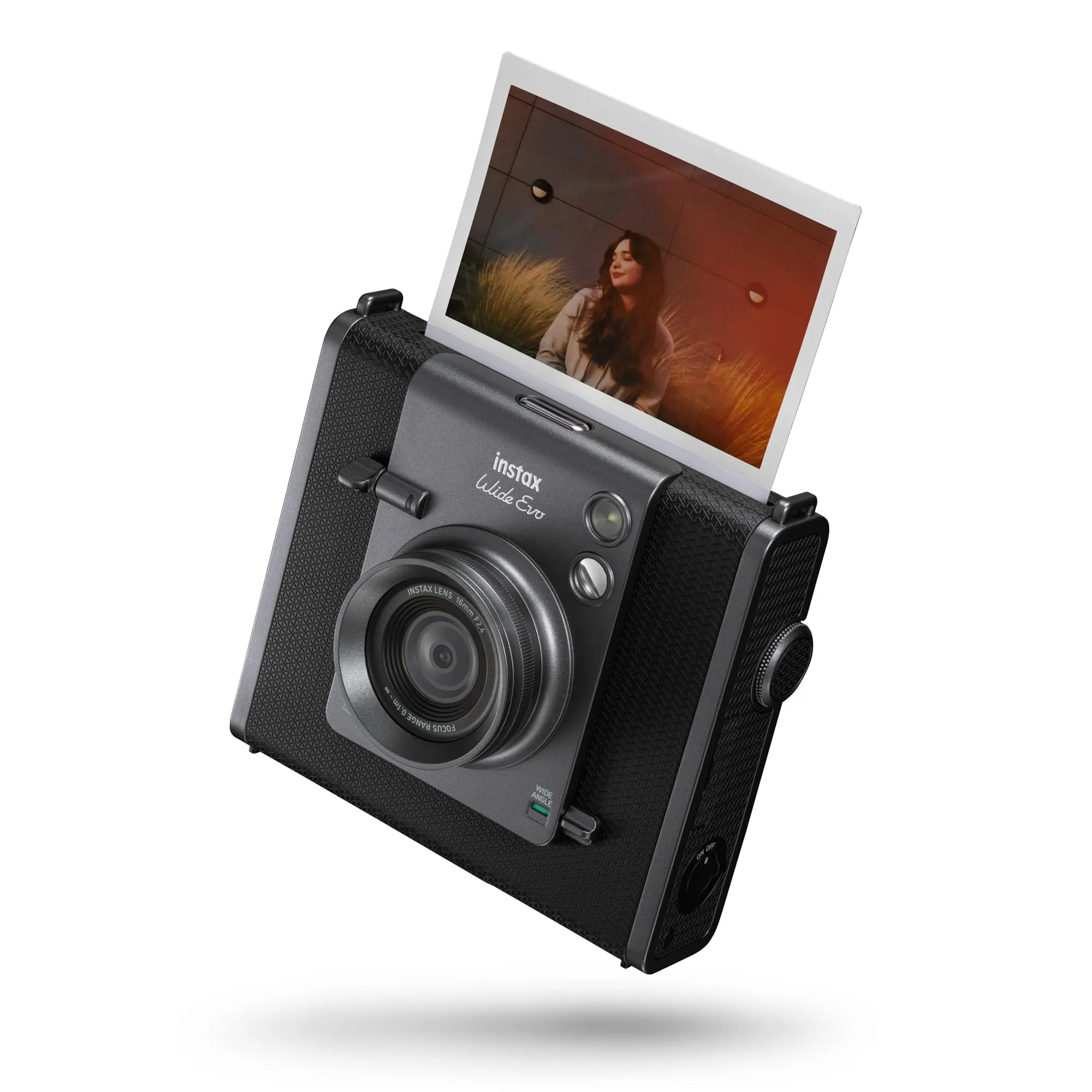instax Fujifilm WIDE Evo, 2 in 1 Fotocamera Ibrida a Sviluppo Istantaneo e Stampante per Smartphone, 10 Effetti Obiettivo e 10 Effetti Pellicola, Funzione Grandangolo 16 mm, Design Analogico