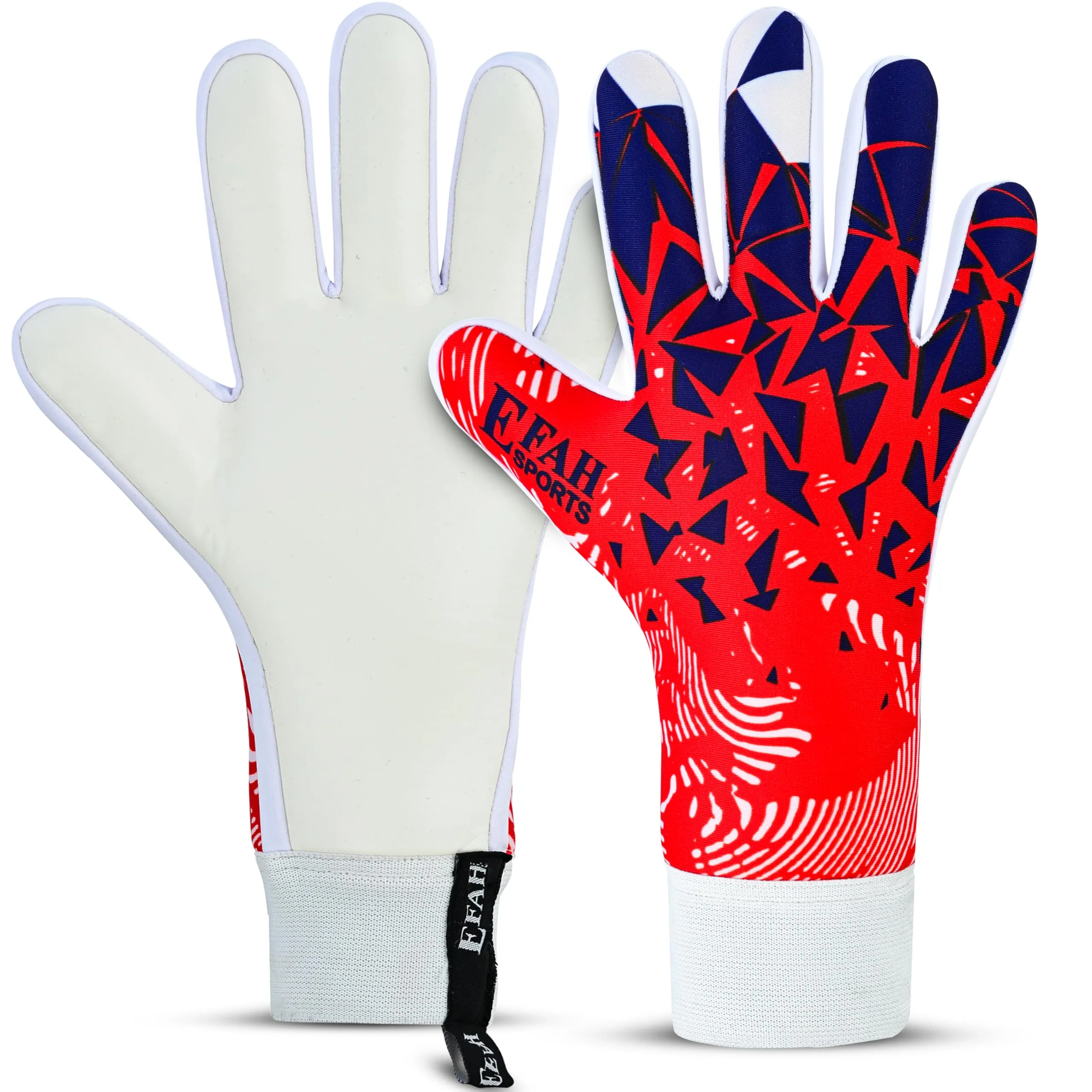 EFAH SPORTS Guanti da portiere calcio per bambini, ragazzi e adulti con palmi ad alta presa, ideali per allenamento e uso professionale. (Red, Size 4 suitable for 6 to 9 years old, Ambidestro)