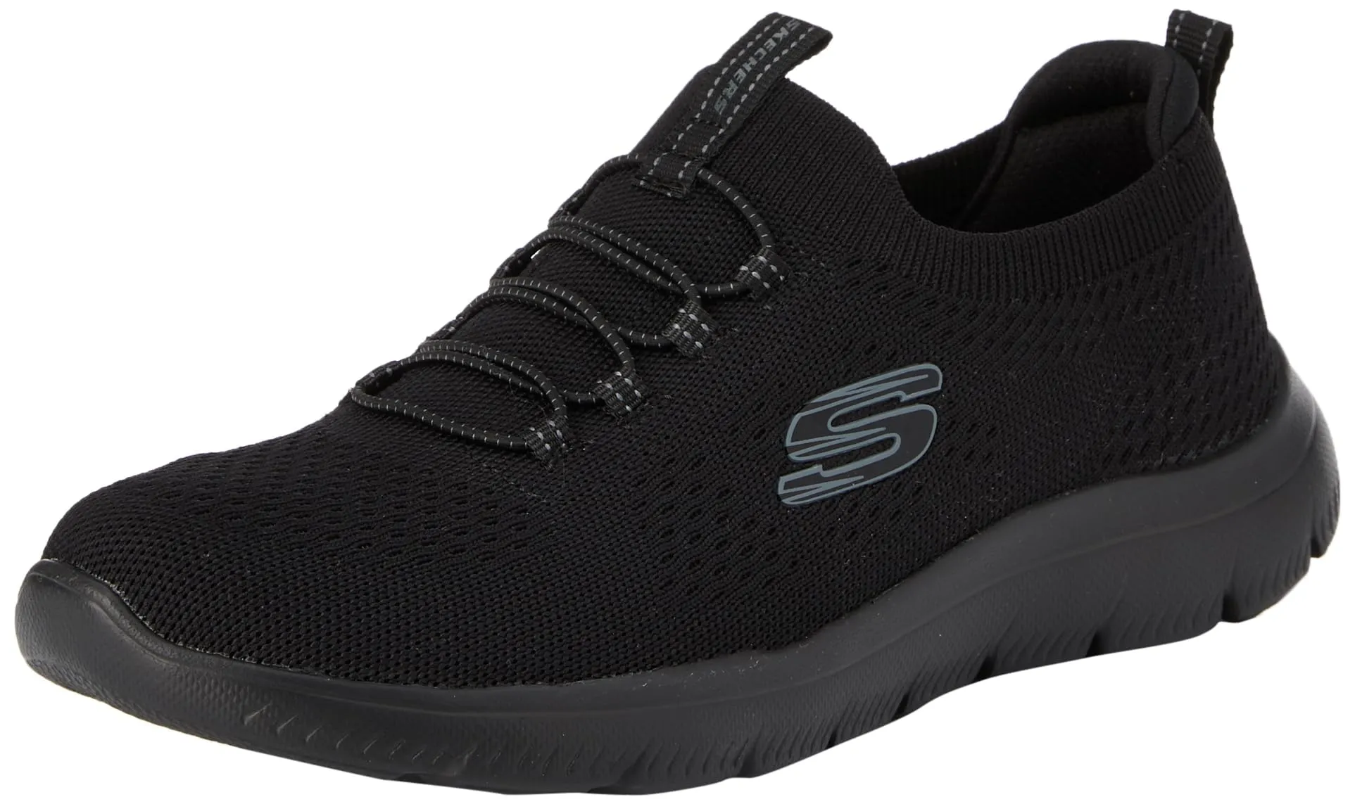 Skechers Summits Top Player, Scarpe da Ginnastica Donna, Black Knit Trim, 38.5 EU