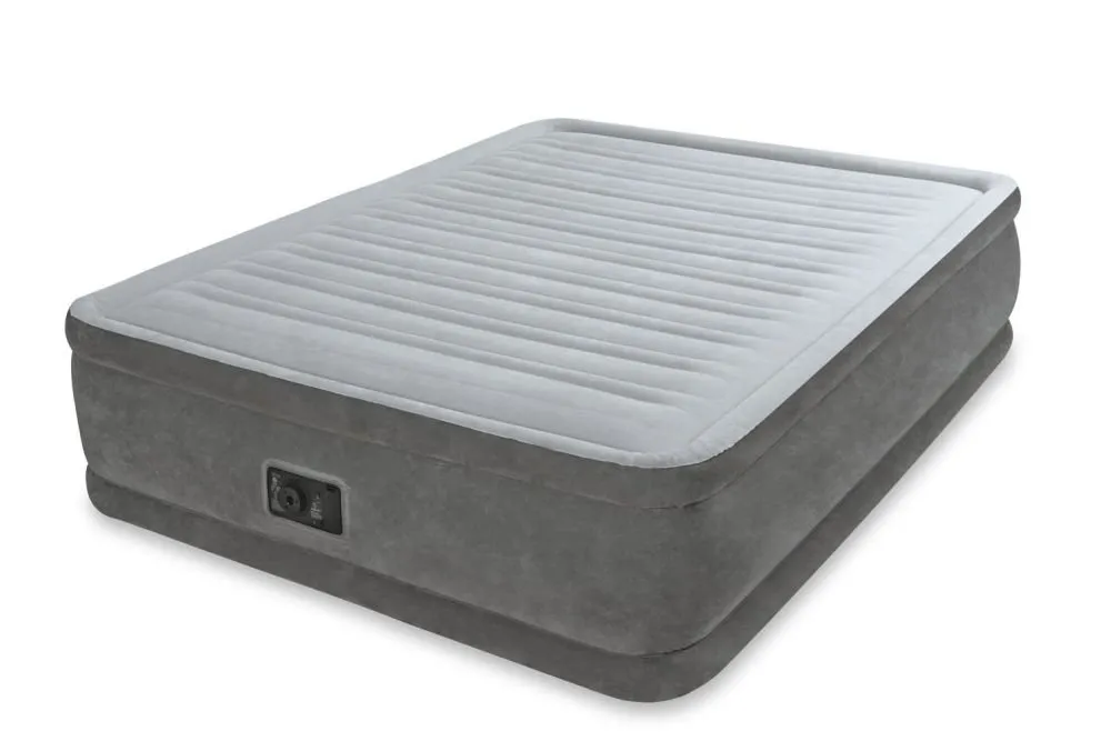 Intex Dura Beam Plus Materasso Classic Gonfiabile, Comfort Plush, Tecnologia Fiber Tech, PVC-Poliestere, Multicolore, 152 x 203 x 46 cm
