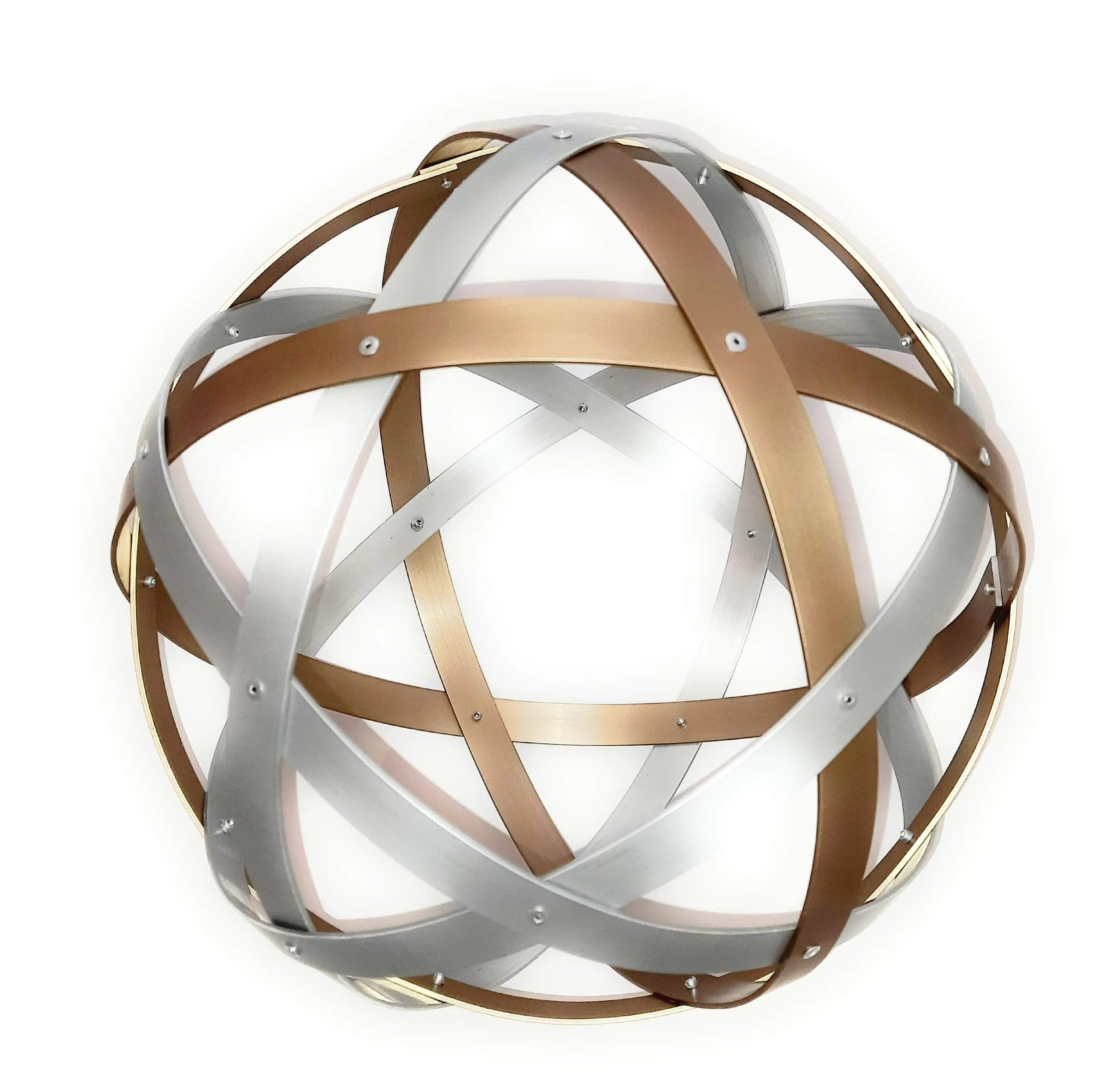 Pentasfera (genesa 6 cerchi), Purificatore energia, 32 cm diametro, Argento e Bronzo