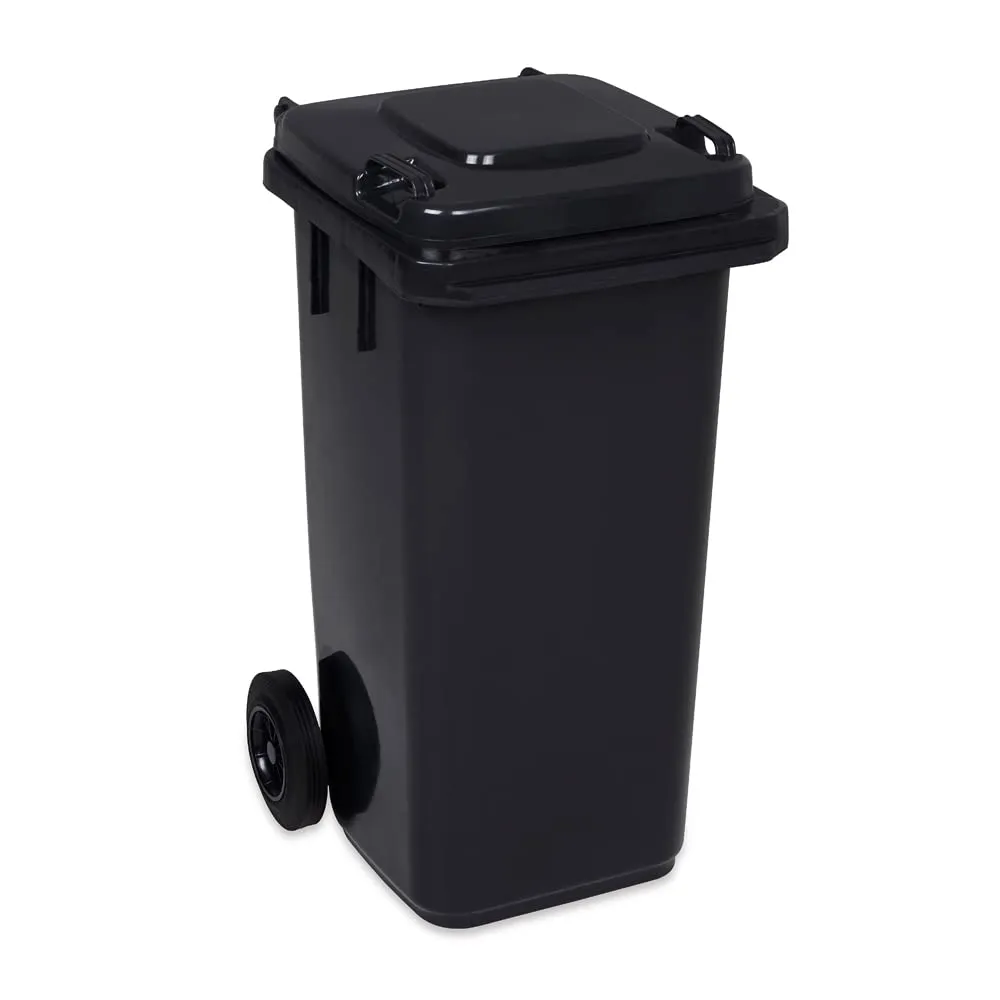 Jestic, bidone per rifiuti, 120 l, ruote in gomma piena silenziose grafite