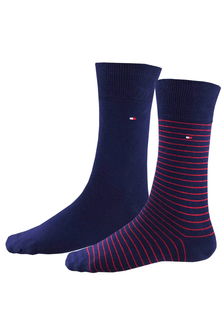 Tommy Hilfiger Classic, Calzini Uomo, Navy/Rosso, 43-46