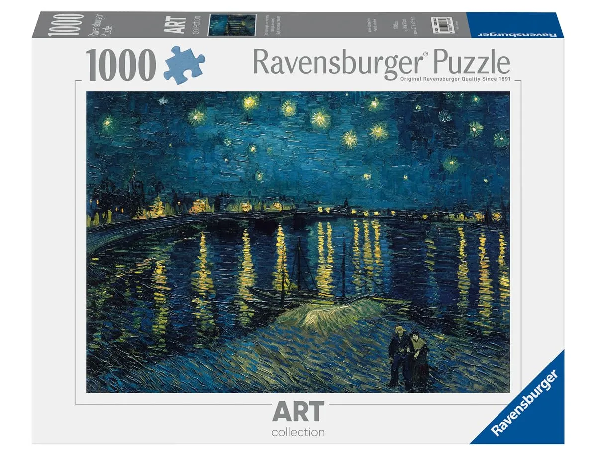 Ravensburger - Puzzle Van Gogh Notte Stellata, 1000 Pezzi, Puzzle Arte per Adulti e Ragazzi, Quadri Famosi da Esporre, Idea Regalo per Lei o Lui, 70x50 cm