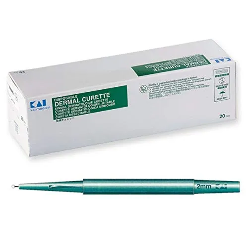 Gima 22602 Curette Dermatologiche, 2 mm Diametro, Confezione da 20