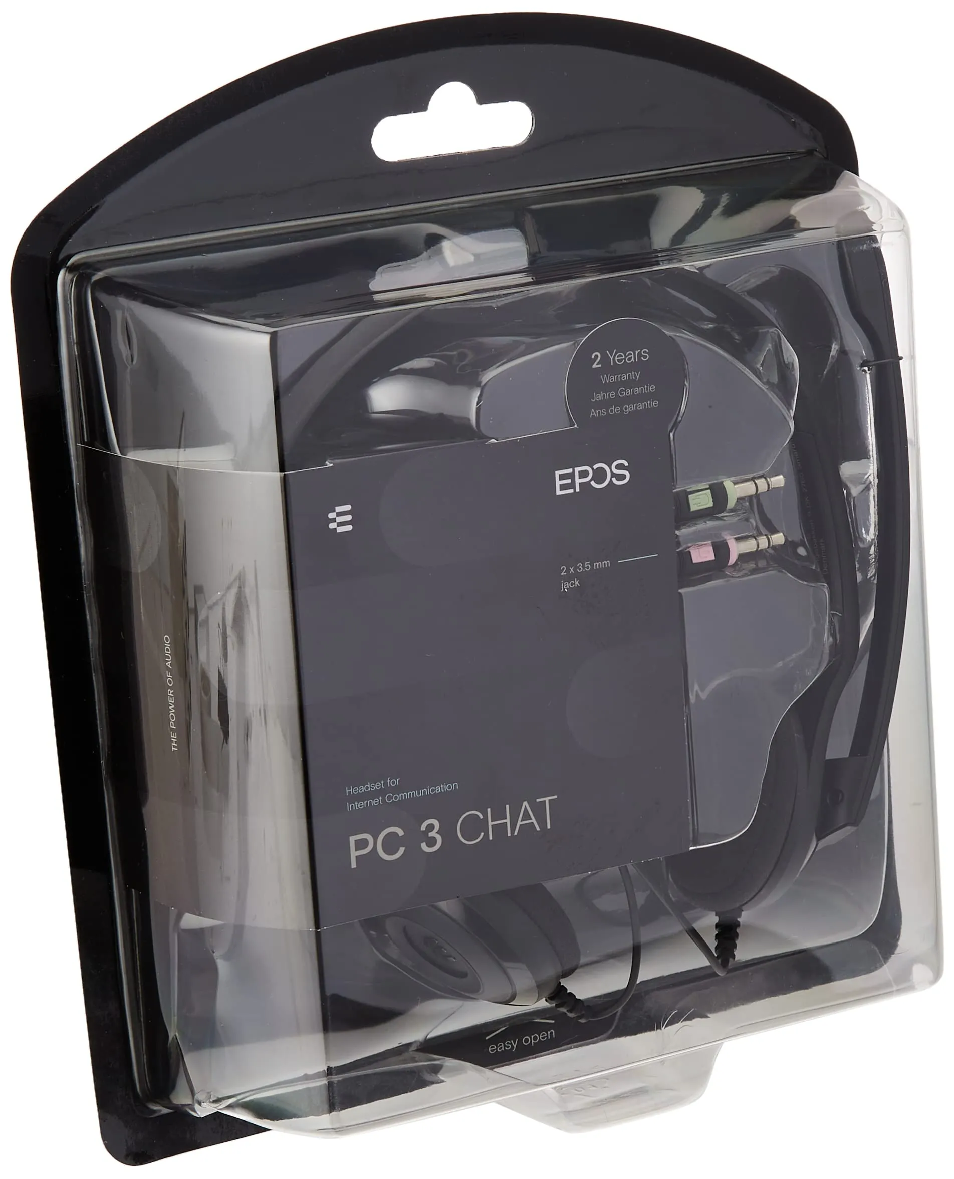 Sennheiser HEADSET PC 3 CHAT - Cuffia professionale con Microfono per Pc o Laptop, Doppio Jack (1 x Audio, 1 x Mic), Nero