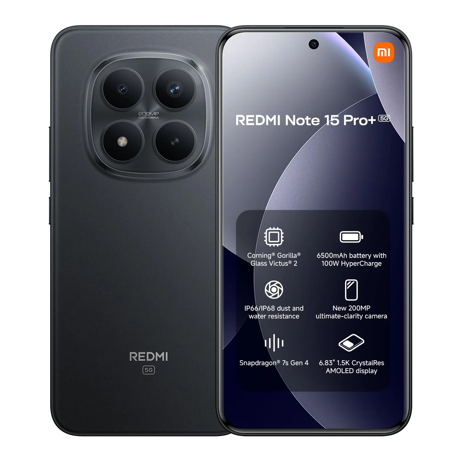 Redmi Note 15 Pro+ 5G 8+256 Black (No power adapter included)