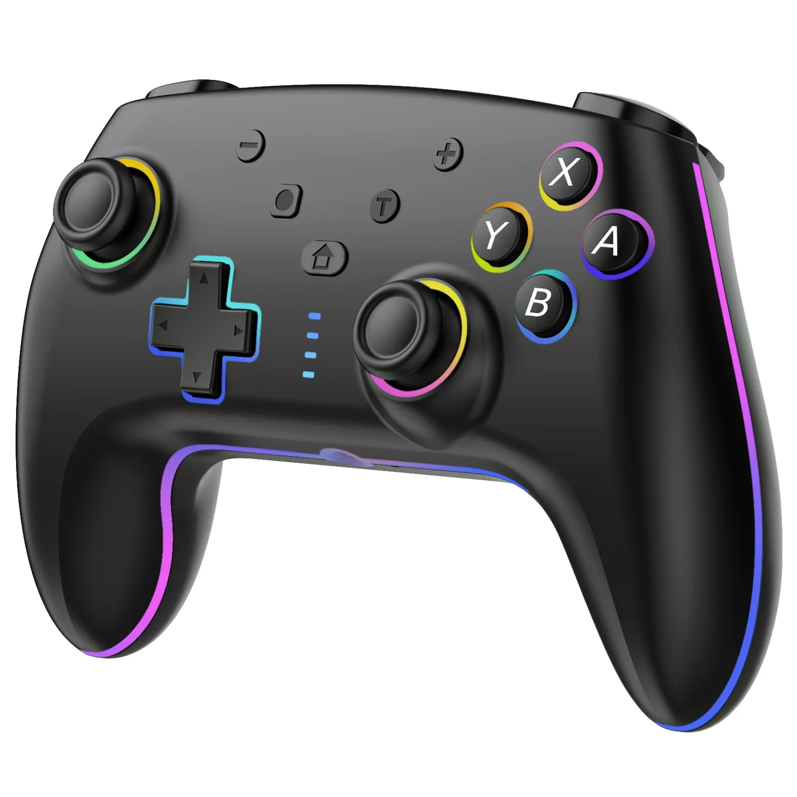 Wireless Controller per Switch/Switch 2/Lite/OLED/PC, Controllore Switch Pro con illuminazione RGB 7 Colori Intercambiabili/Doppia Vibrazione/Trigger Hall Effect/Turbo, Joystick Ergonomico Precisione