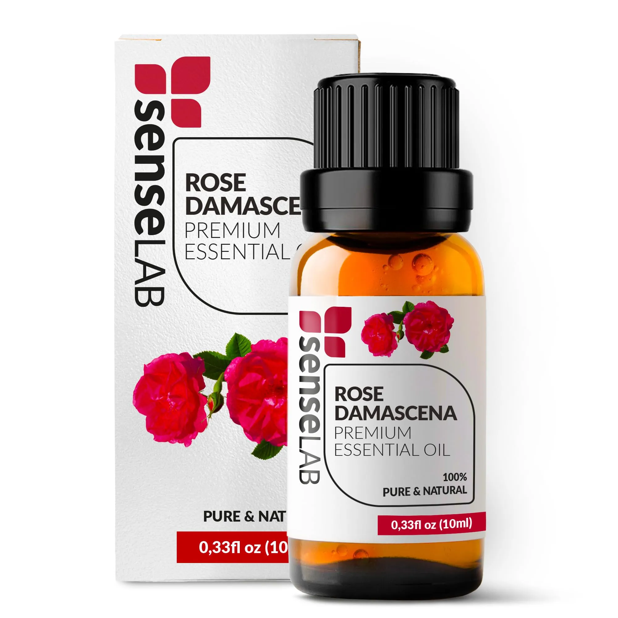 Olio essenziale di rosa damasco – 100% puro olio di rosa naturale per uso terapeutico – per diffusori e umidificatori – Olio rilassante e lenitivo per la cura della pelle – Olio da massaggio (10 ml)