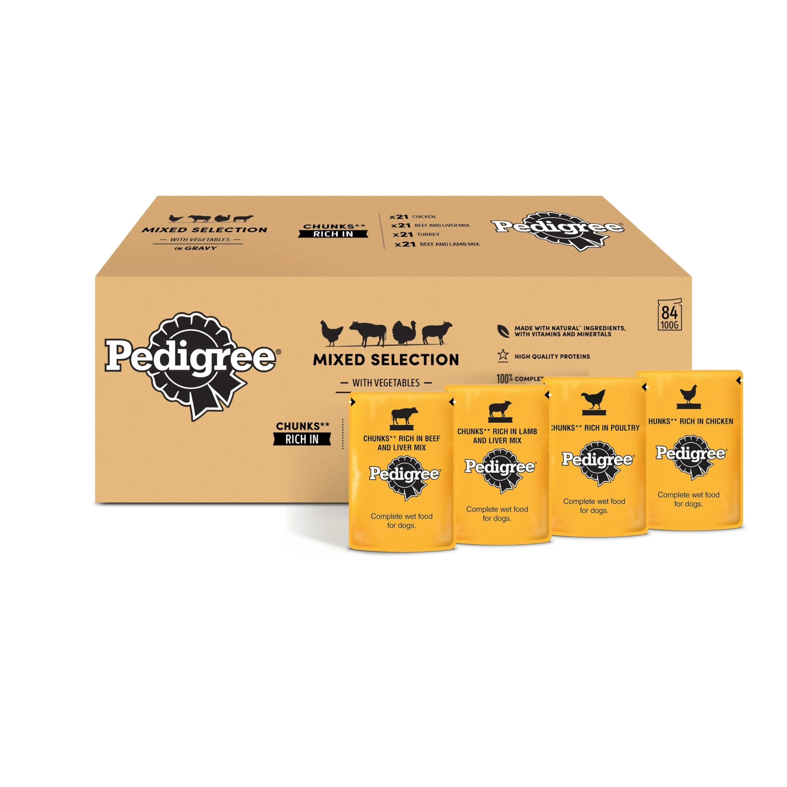 Pedigree Vital Protection, Cibo per Cani con Pollo e Agnello in Gelatina [Etichetta in Lingua Italiana Non Garantita]