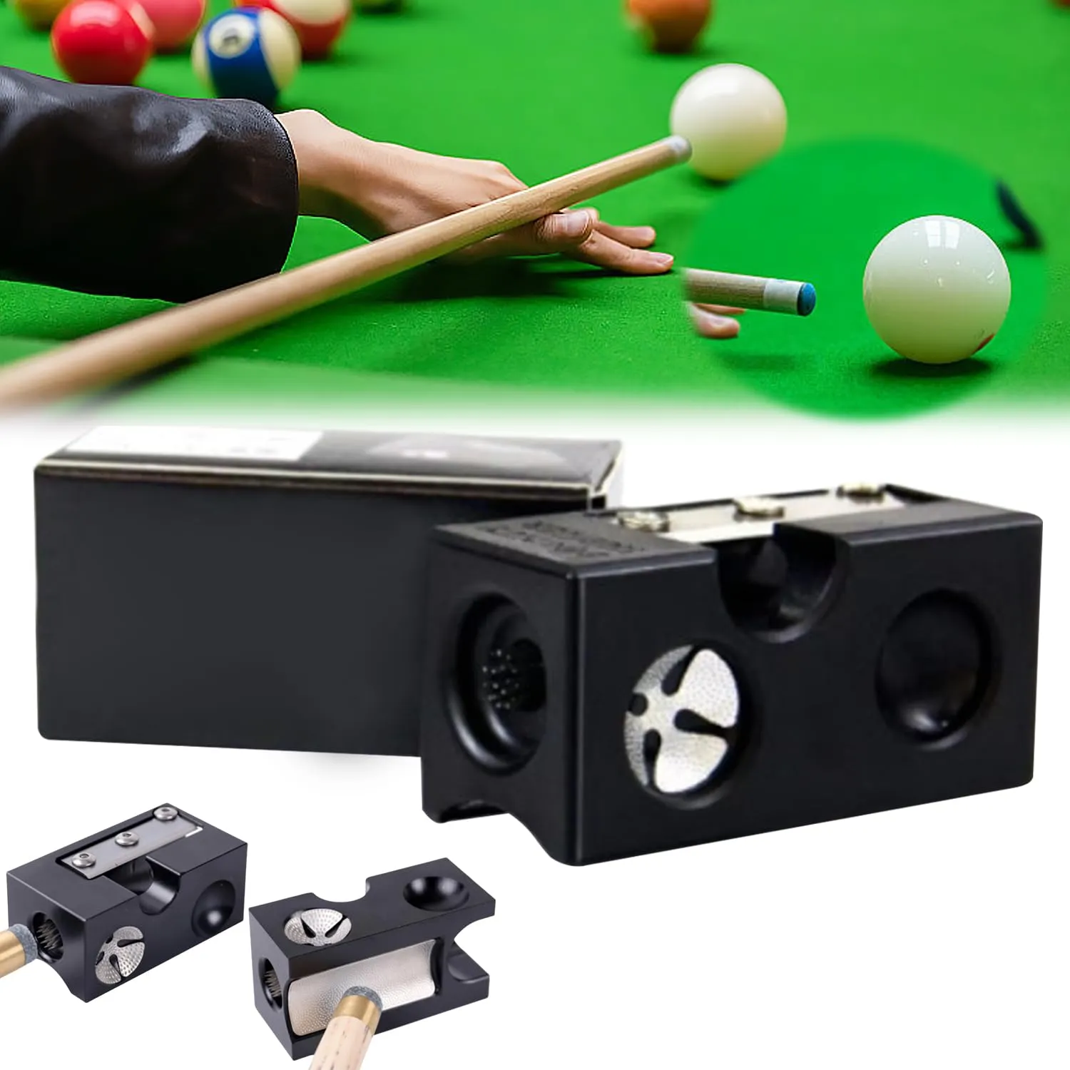 8 in 1 Strumento per La Riparazione delle Stecche da Biliardo,Punta da Biliardo Strumento,Portatile Biliardo Cue Tip Riparazione Shaper Trimmer,Accessorio Biliardo Pool Cue Puntali Strumento,Plastica