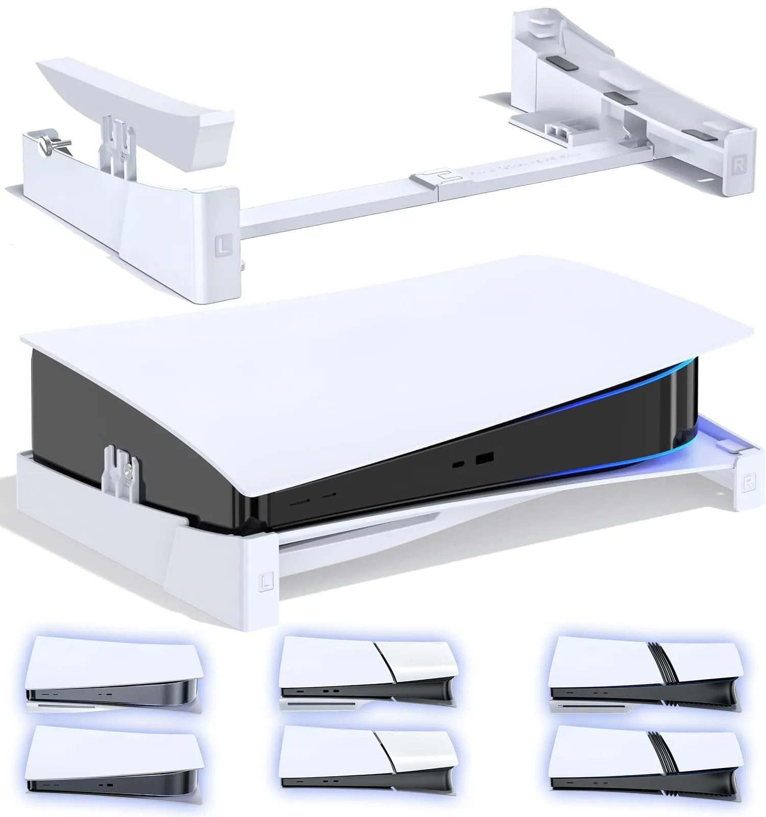 OIVO PS5 Supporto Orizzontale, Supporto per PS5 Compatibile con Playstation 5 Console Disc & Digital Editions con Fissaggio a Vite - Bianco
