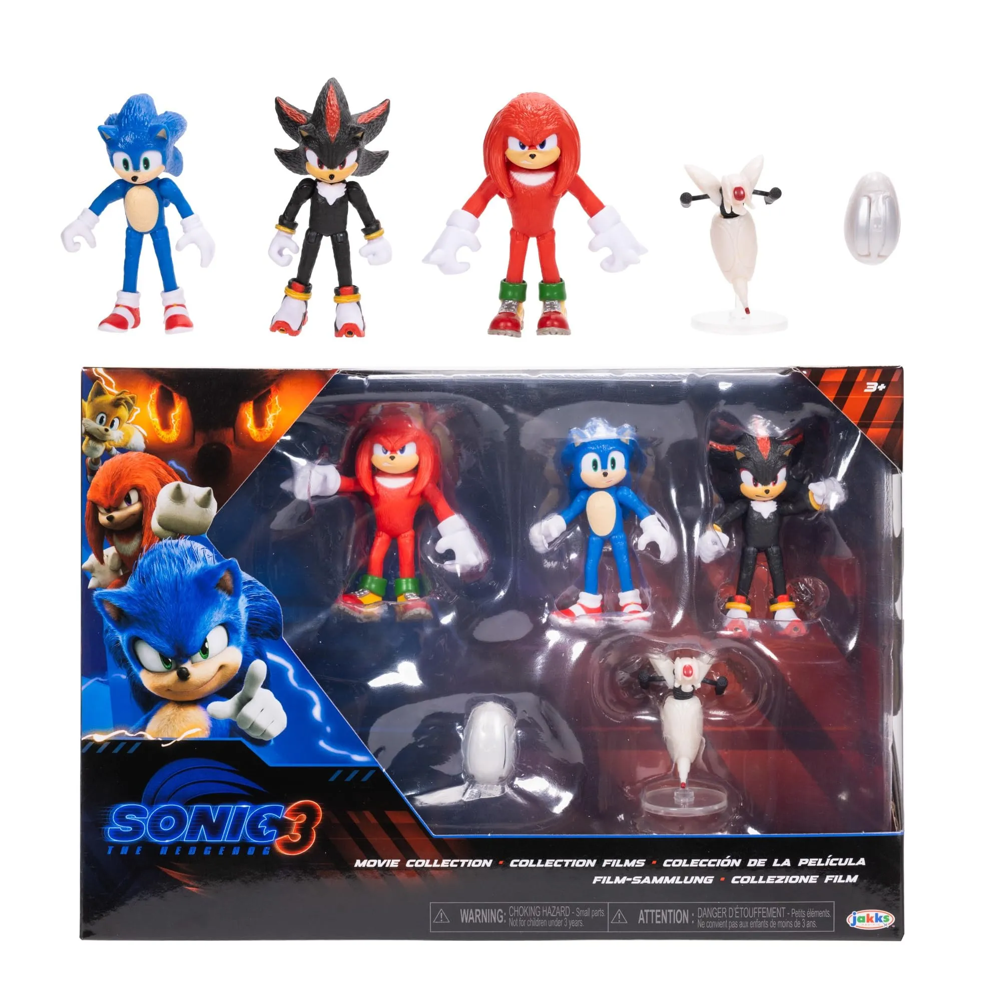 Sonic 3 Movie Multipack Personaggi 6 cm - Action Figure ispirate al film Sonic 3, Personaggi Altamente Dettagliati, Sonic Action Figure perfette per Collezionisti e Appassionati