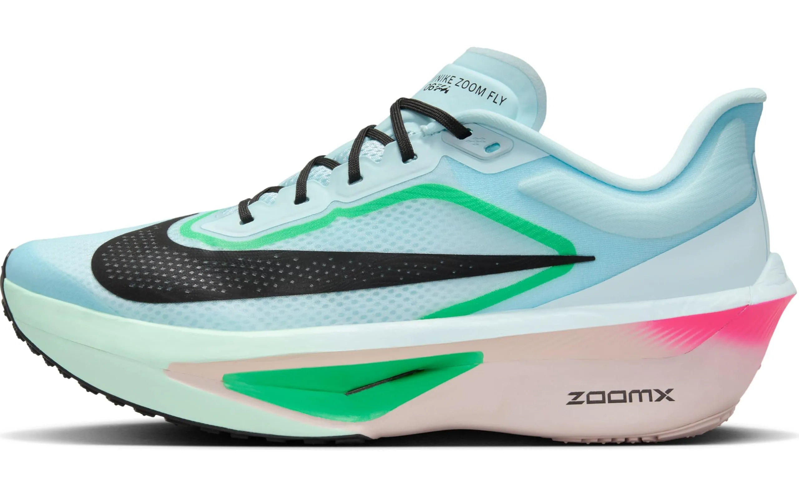 Nike Zoom Fly 6 - Scarpe da corsa da uomo (Glacier Ice/Hyper Pink/Green Shock/Nero), Glacier Ice/Hyper Pink/Green Shock/Nero, 44 EU