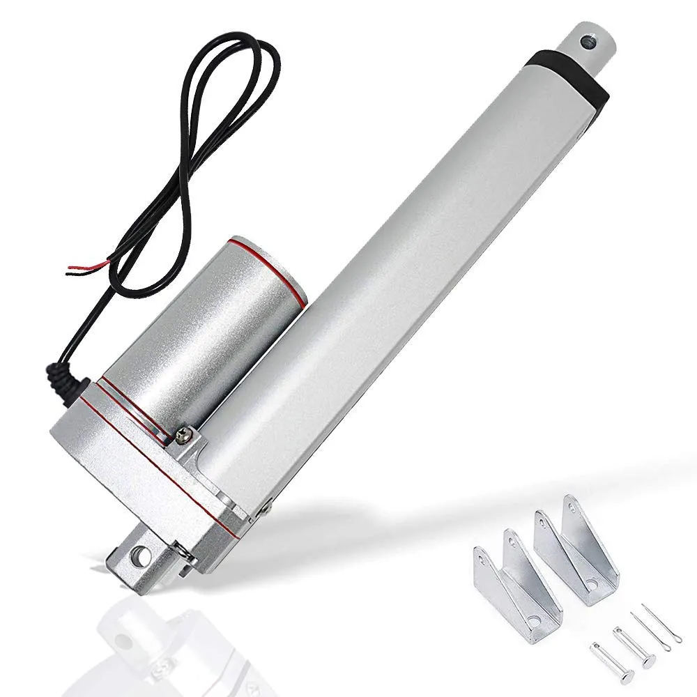 DCHOUSE Attuatori di movimento lineari 1500N/150KG Attuatori lineari da 150mm/6" Corsa 12V DC Motore elettrico Staffa di montaggio