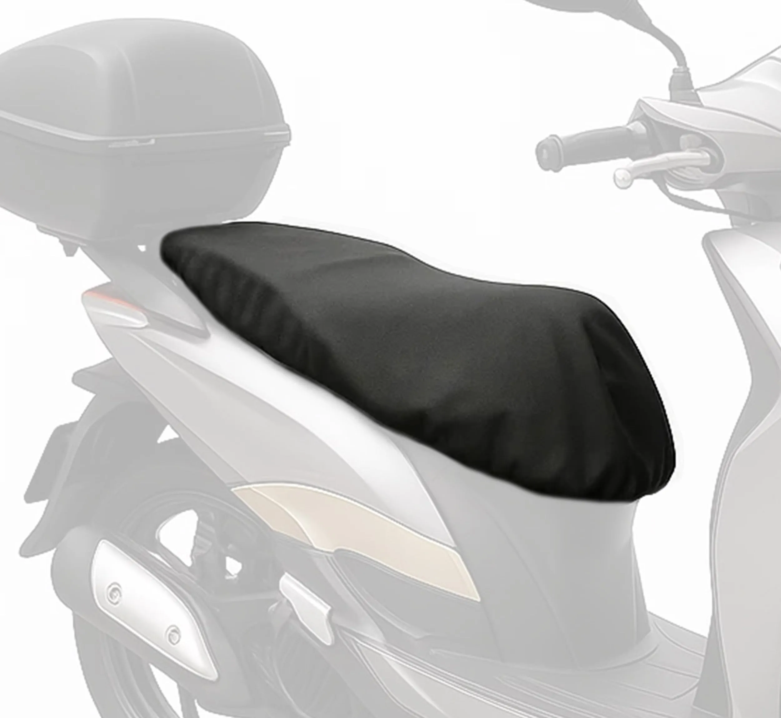 Auto Accessori Lupex - Coprisella Universale impermeabile taglia XL 95x48 cm, materiale PU similpelle, telo sella adattabile Scooter e Moto, colore nero, con borsa, disponibile anche M L Maxi