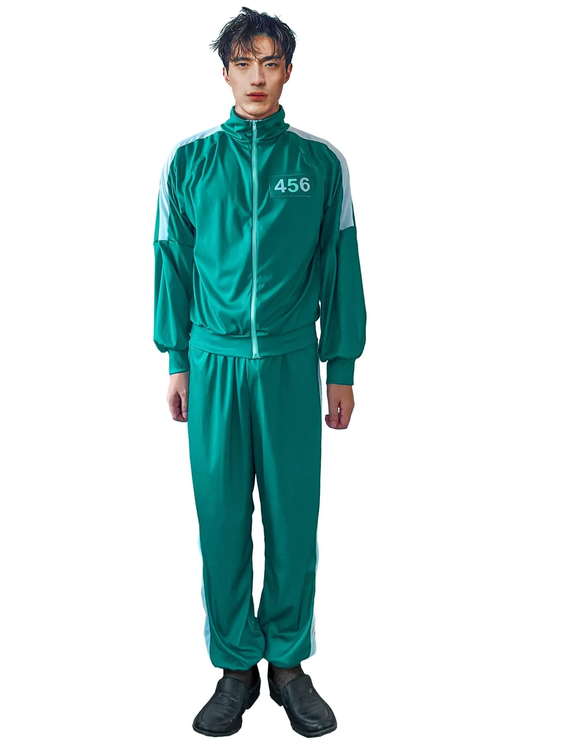 DEGUISE TOI Costume partecipante del gioco con numero personalizzabile adulto - Verde - XXL (160-190 cm)