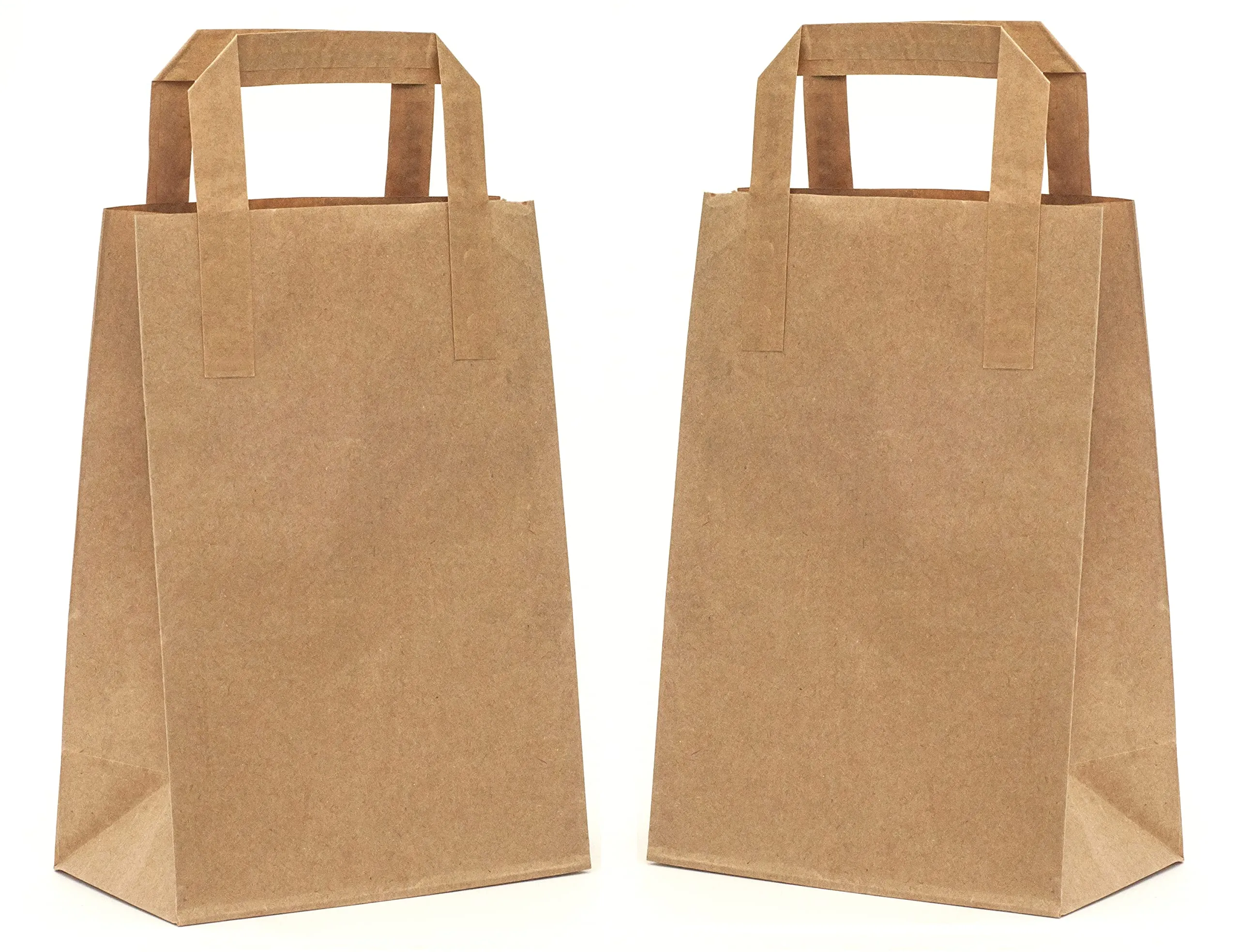 PAKNOR® 50 Shopper in Kraft - 18 x 23 x 8,5 cm, sacchetti di carta marrone con manici, sacchetti da regalo, sacchetto di carta kraft