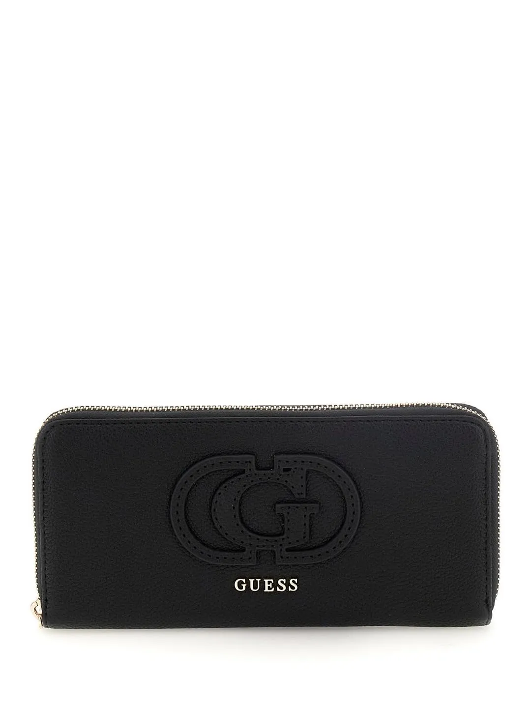 GUESS Calebra Large Around Wallet, Portafoglio Grande con Zip, Pochette Donna, Nero, Taglia Unica