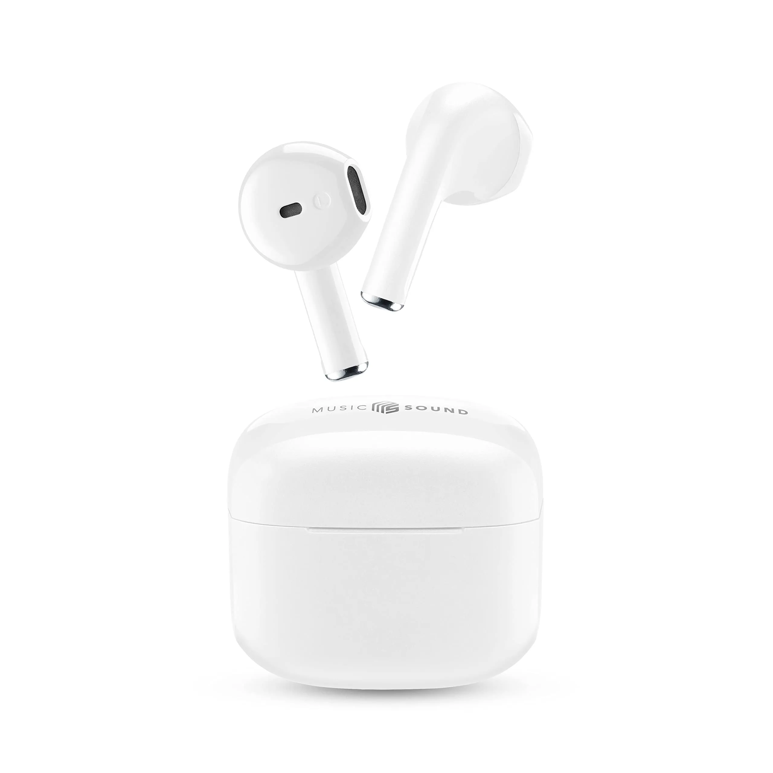 Music Sound - SWAG - Auricolare wireless a capsula - Play Time fino a 20h - Bluetooth - Bianco