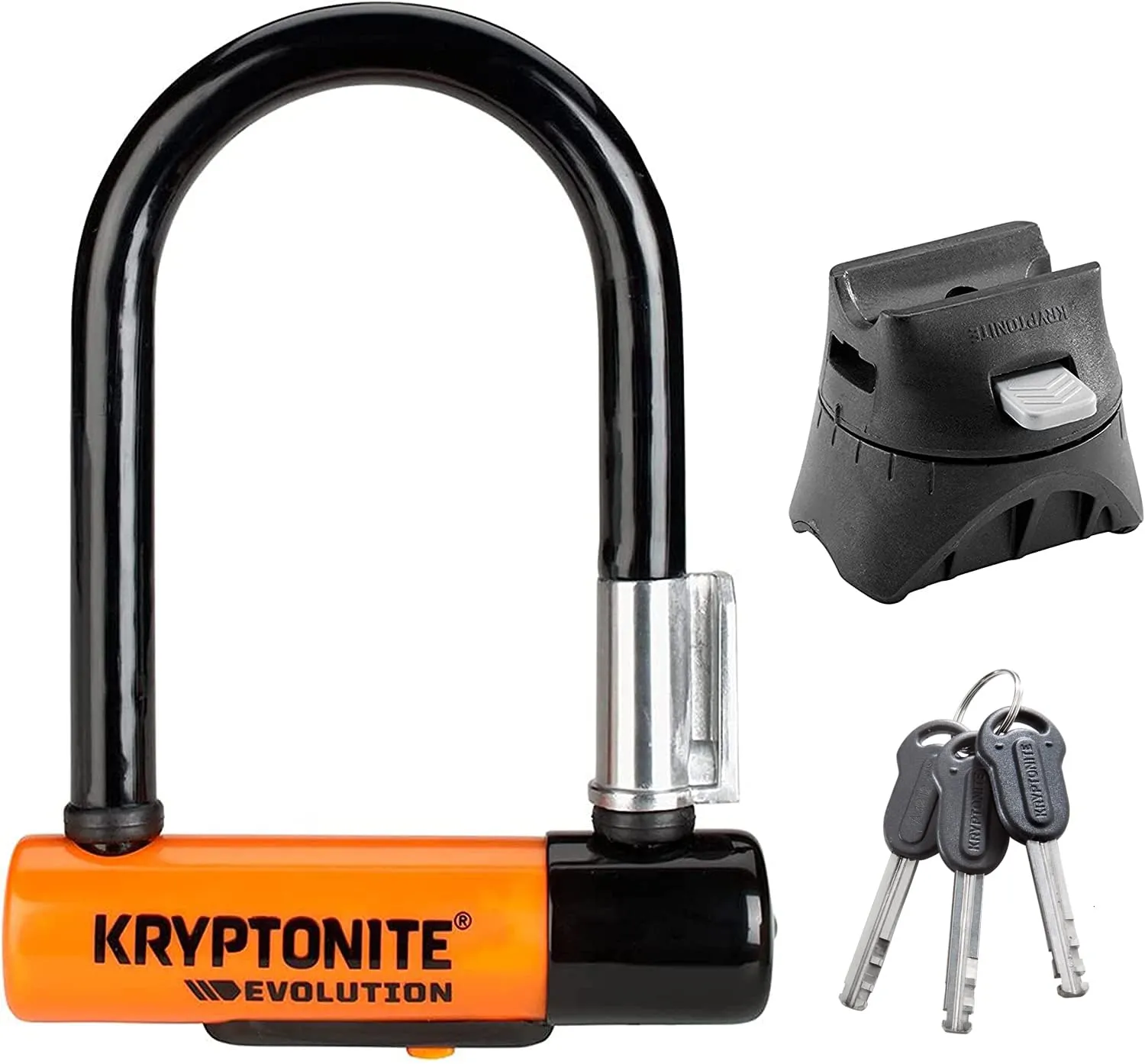 Kryptonite 0720018002062 Blocco Disco Evolution Mini-5 con Supporto Flexframe-U, 14cm 8,4cm
