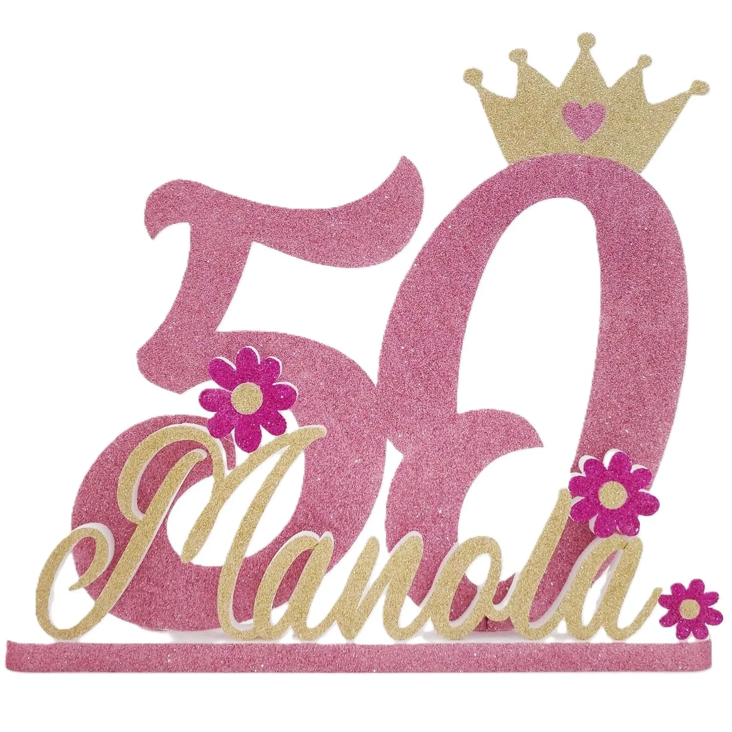 NUMERO NOME SCRITTA PAROLA in polistirolo personalizzato con scritta Oro, Fiori e Numero di 30 cm. Possibilità di scelta tra una vasta gamma di colori in fase di personalizzazione