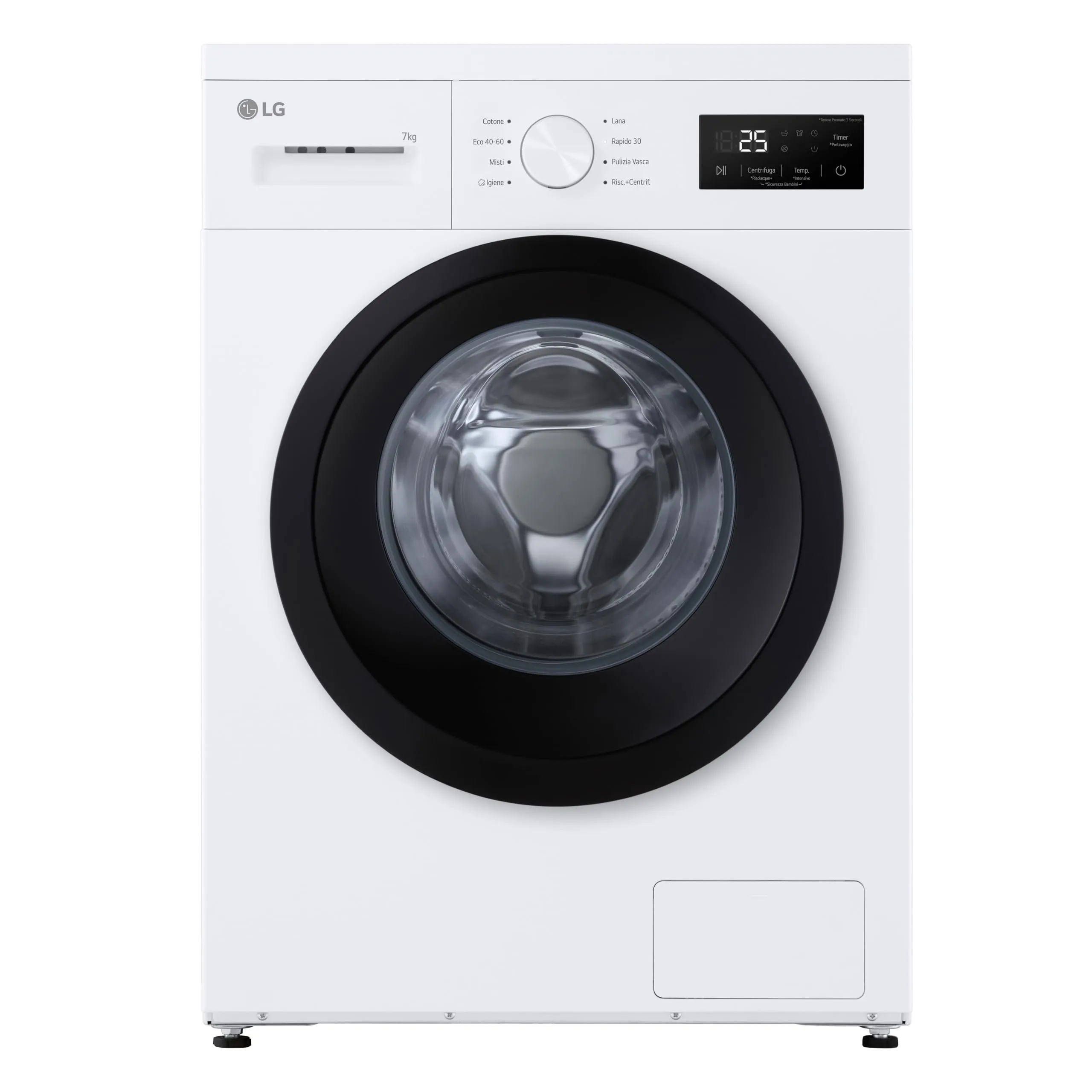 LG F4NA10S7NWK Lavatrice 7 kg Slim a Carica Frontale Serie A1, Classe A, 1400 Giri, Programma Igiene con Vapore, Lavaggio Rapido, Programma Lana, Libera Installazione, Design Essenziale, White