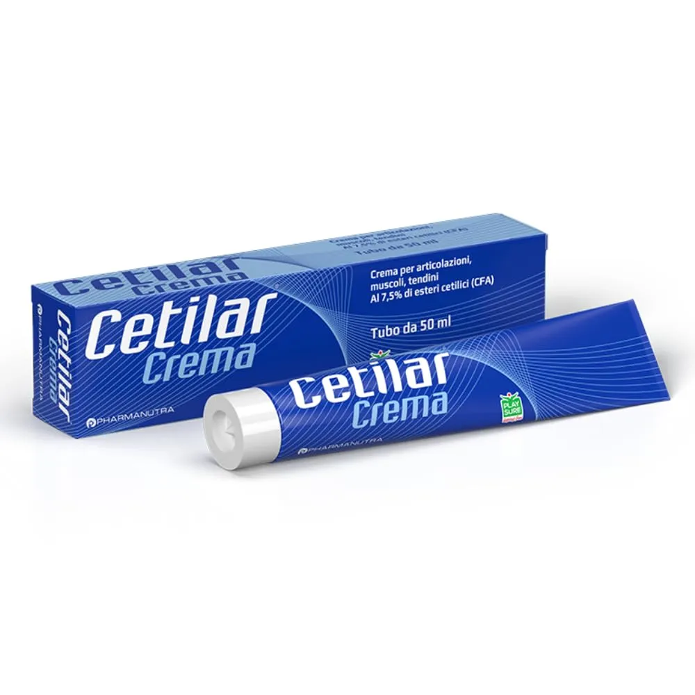 Cetilar Crema, Formula a base di esteri cetilici (CFA, 7,5%) ad azione locale, Coadiuva il massaggio per il benessere di Articolazioni, Muscoli e Tendini, Uso topico, 50 ml, Pharmanutra