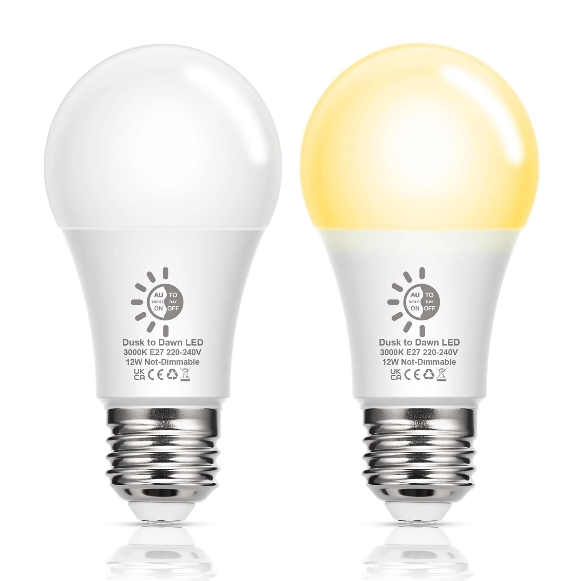 Lampadina LED E27 Sensore Crepuscolare，Lampadine A60 1100 Lumen, Lampada E27 LED a Vite Risparmio Energetico Consumo Basso, Non Dimmerabile