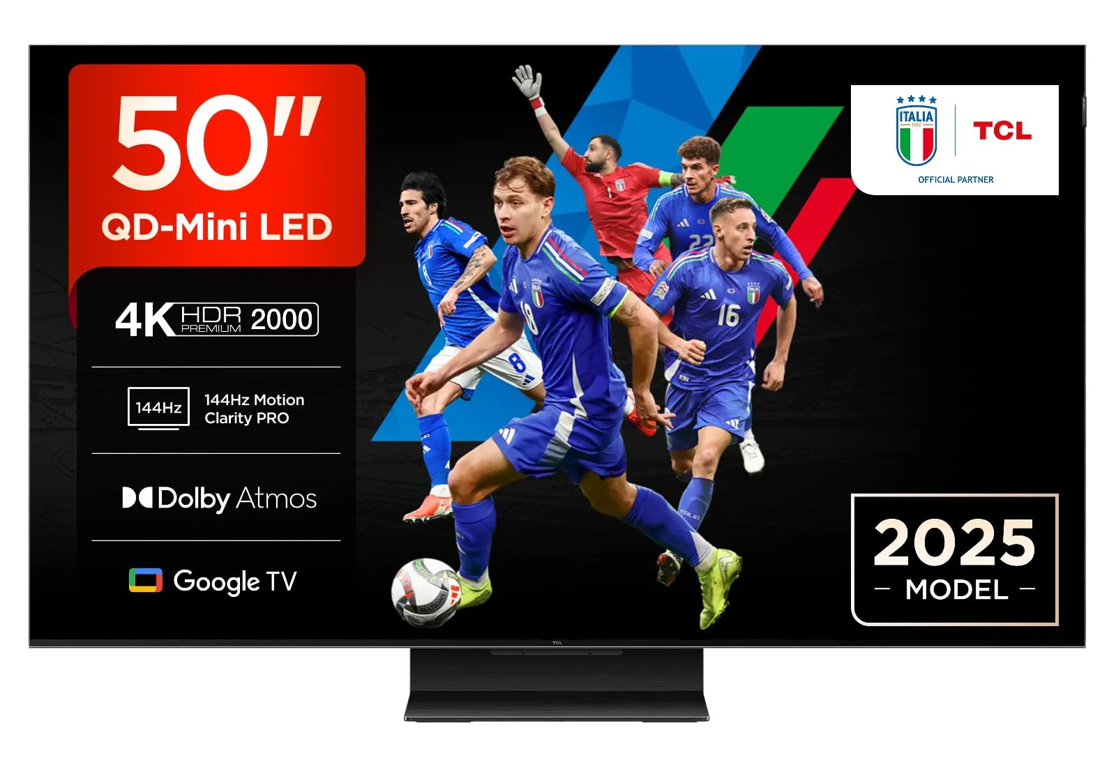 TCL 50Q7C 50” QLED TV 4K QD-Mini LED, HDR Premium 2000, Google TV (Dolby Vision IQ & Atmos, Pannello HVA, Refresh Rate 144Hz, Game Master, Google Assistant Hands-Free, Apple AirPlay 2 & Alexa)