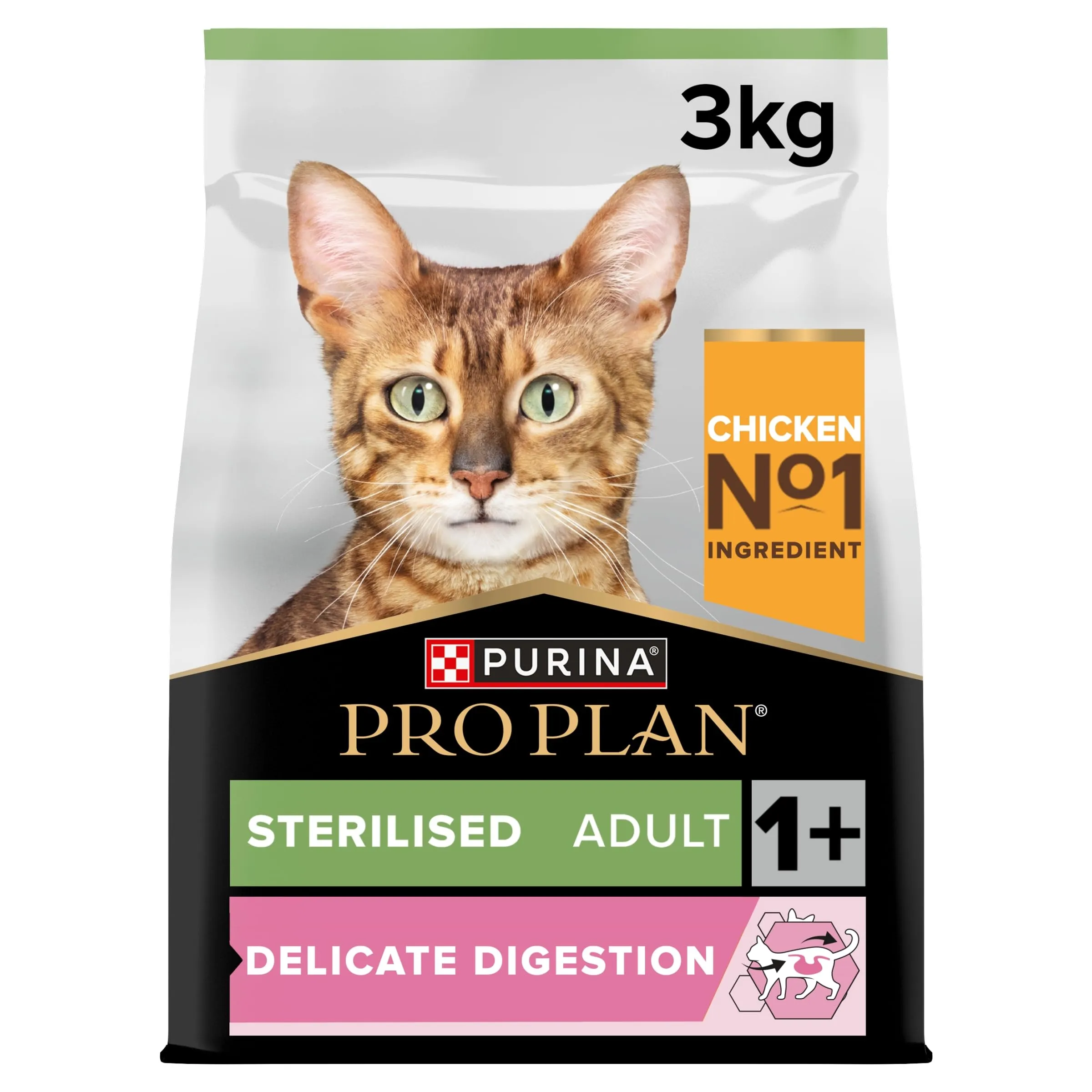 Purina Pro Plan Sterilised Delicate Digestion Crocchette Gatti Adulti Ricco in Pollo 3kg