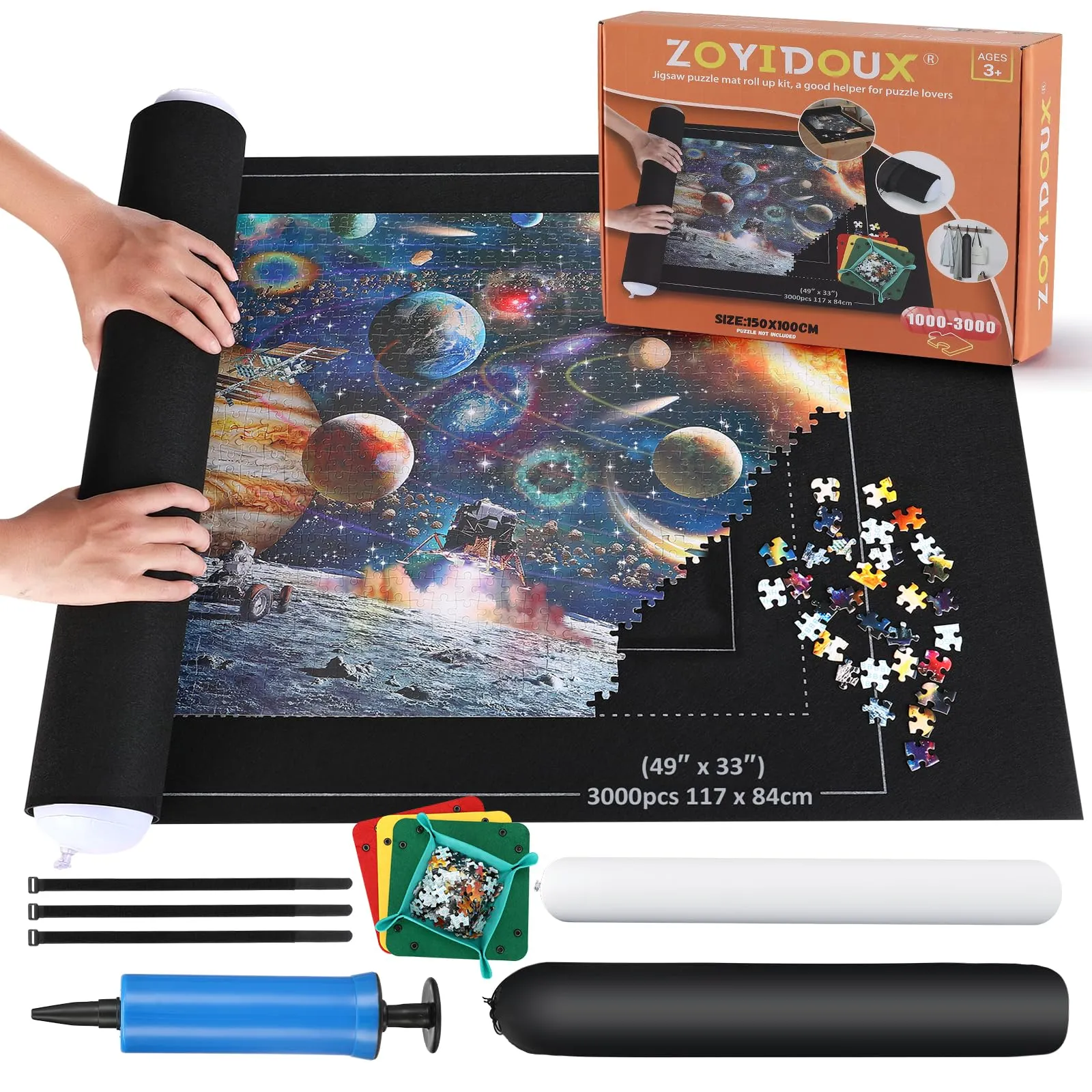Tappeto puzzle 3000 Pezzi Rotolo di Puzzle,Puzzle Roll Set,Coperte Puzzle,Tappetino Puzzle,Risparmio Puzzle,Puzzle Roller,Puzzle Portatile Tappetino,Puzzle Tappetino