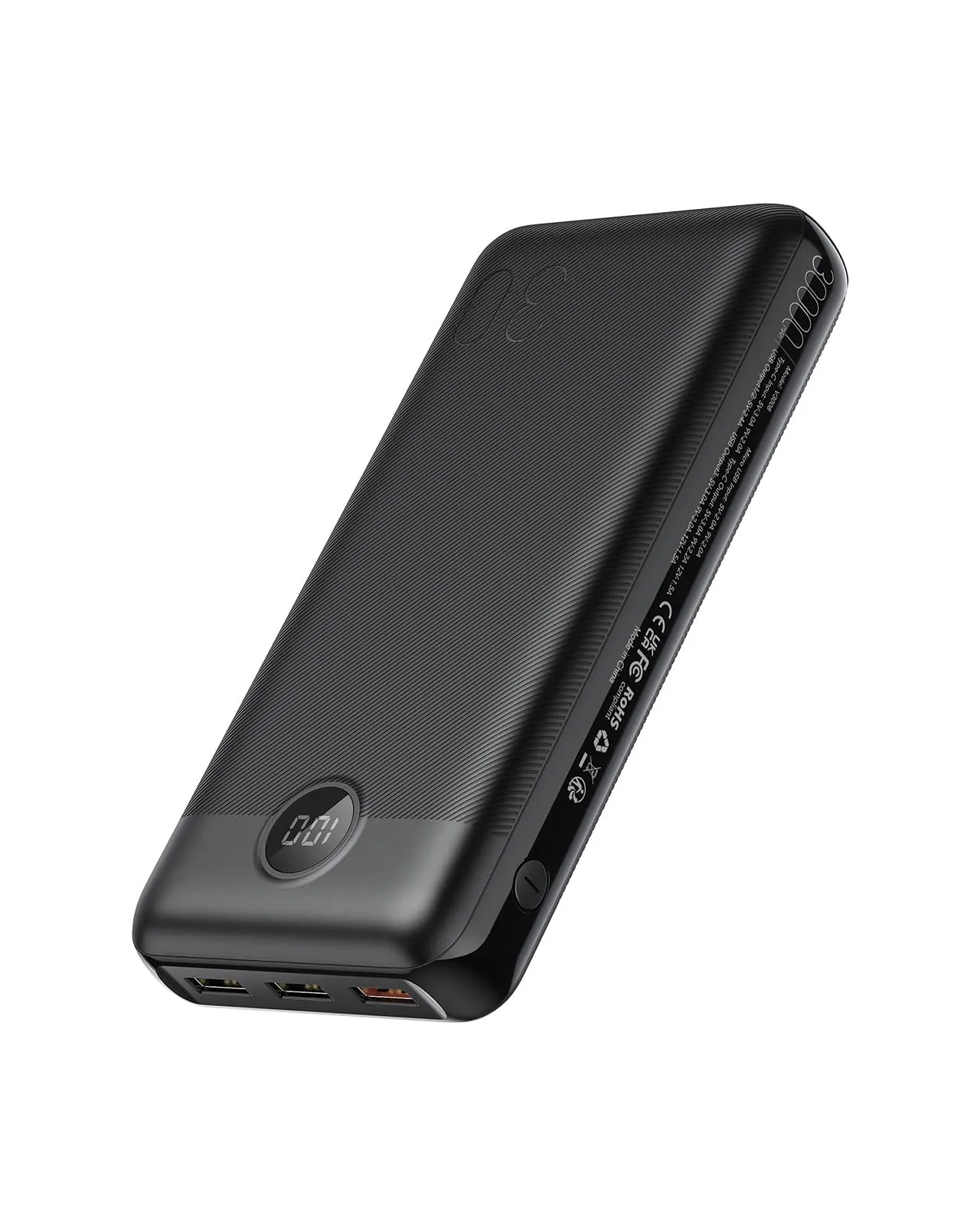 VEGER Power Bank 30000mAh, 20W Ricarica rapida caricatore portatile con LED Display, USB C Powerbank con 2 Ingressi e 4 Uscite per iPhone 14/13/12/11/Pro Samsung Huawei iPad Smartphone Tablet Switch