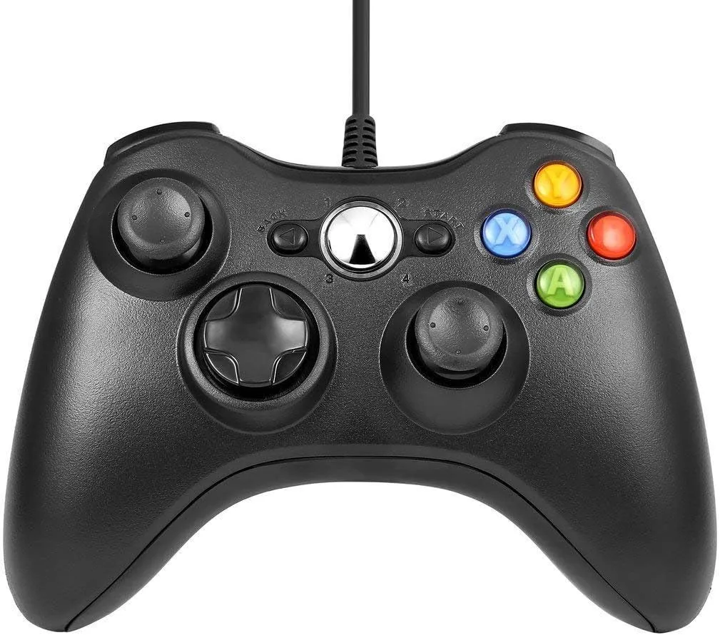 Diswoe Controller per PC, Controller per Xbox 360, Wired Controller Compatibile per Xbox 360/Xbox 360 Slim/PC Win7/8/8.1/10 / XP, USB Wired Joystick Xbox 360 Gamepad