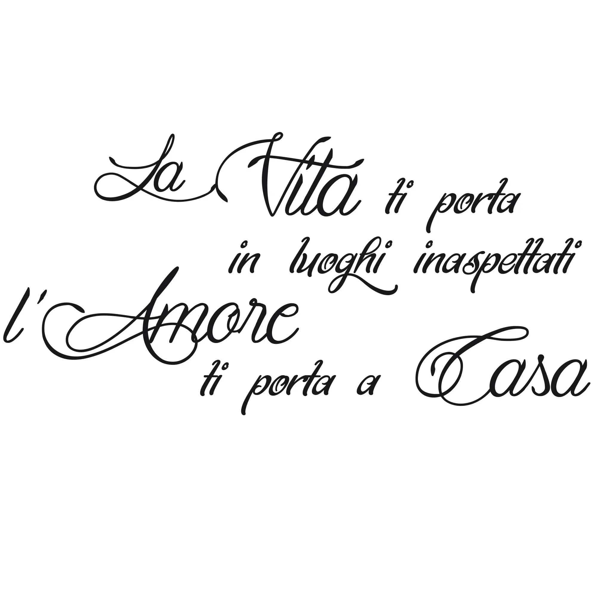 STICKER DESIGN Scritte adesive per pareti, Adesivi Murali con Frasi d’amore, Adesivo muro decorativo con Frase Adesiva per Decorazioni Pareti, Salone, Cucina e Camera, 3 dimensioni personalizzabili