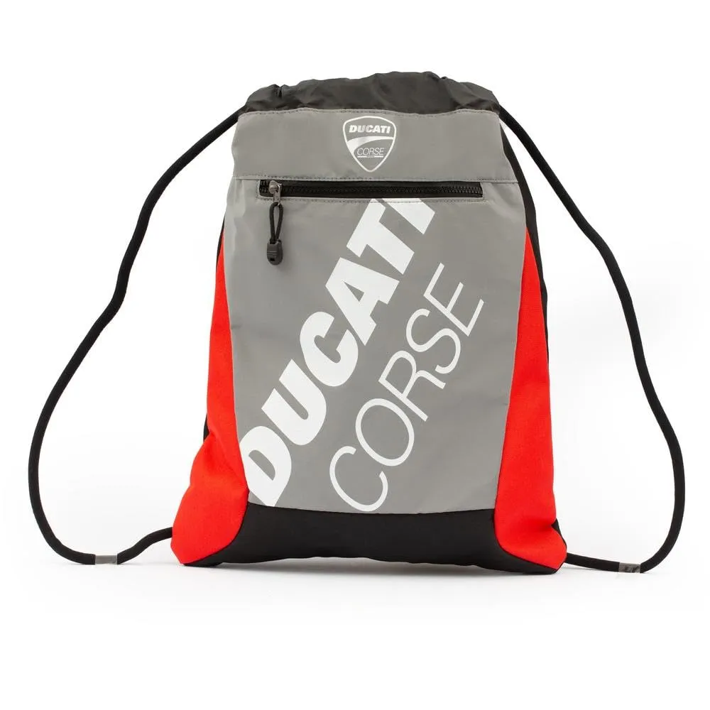 DUCATI Corse - Sacca Zaino In Tessuto Catarinfrangente Logo Stampato In Gomma Spessorato Design Versatile Combina La Funzionalità Di Uno Zaino Con La Comodità Di Una Sacca.