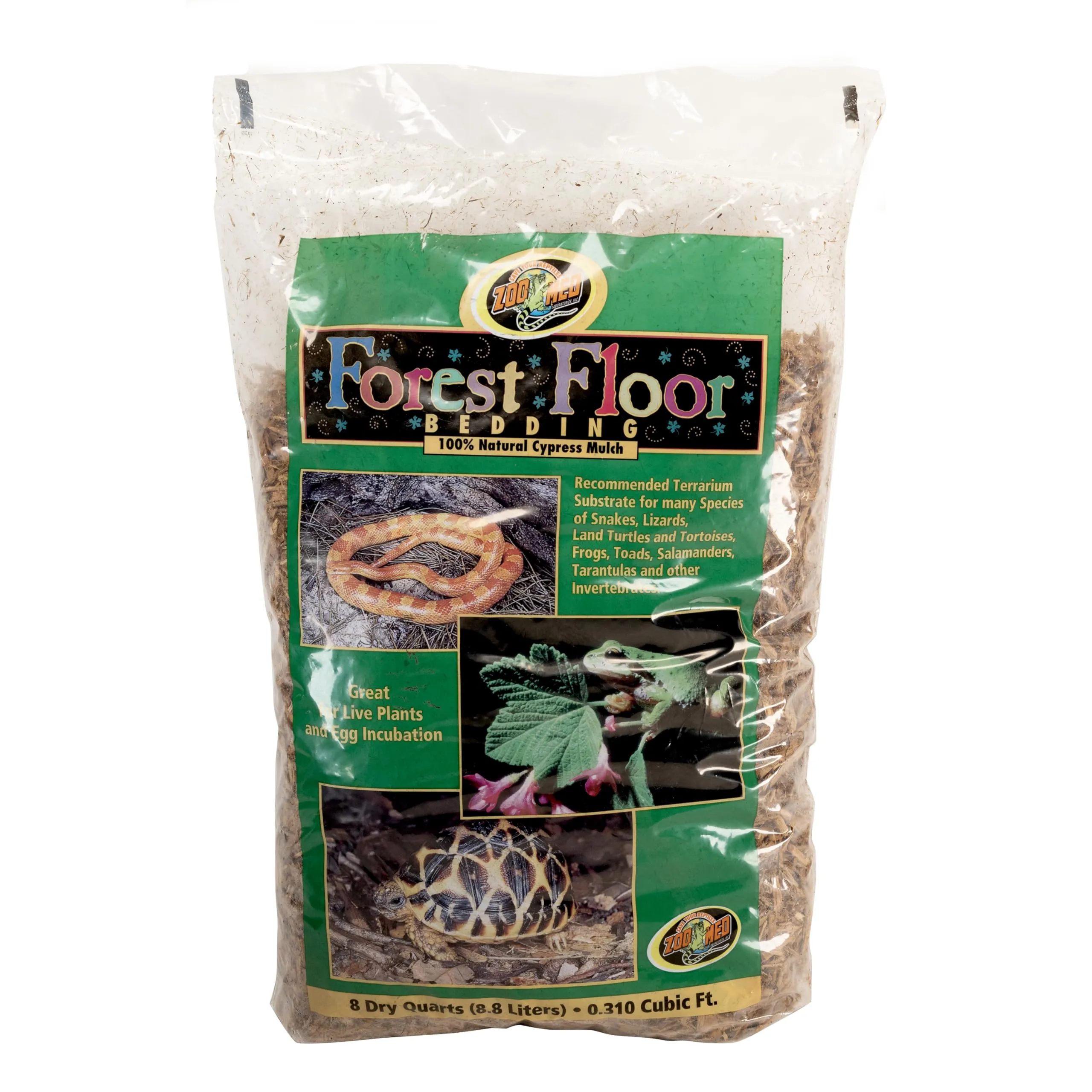 Zoo Med Forest Floor - Substrato Naturale per Terrario per Tartarughe di Terra e Rettili, Pacciame in legno di Cipresso, 8,8 Litri