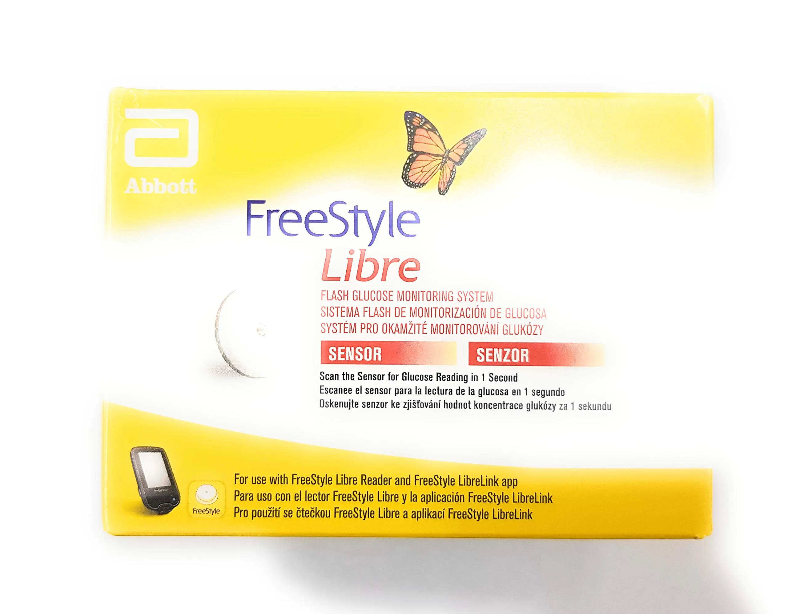 FreeStyle Libre 2, sensore di monitoraggio continuo del glucosio, sistema flash di autosorveglianza, confezione da 2