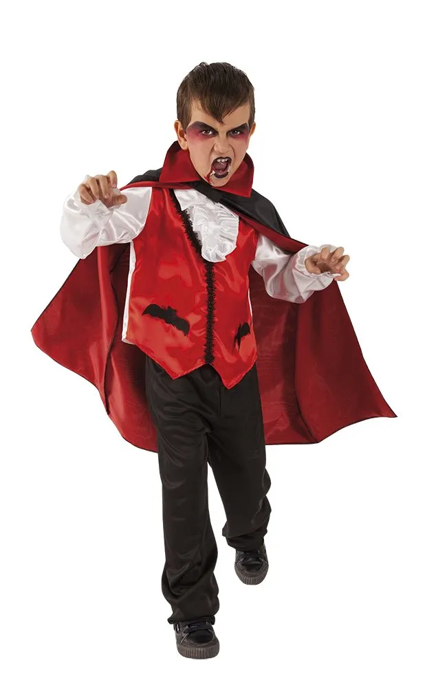 Rubies Costume del Conte Dracula per bambino, Abito con camicia bianca, gilet, mantello e pantaloni, Rubies ufficiale per Halloween, carnevale e compleanno