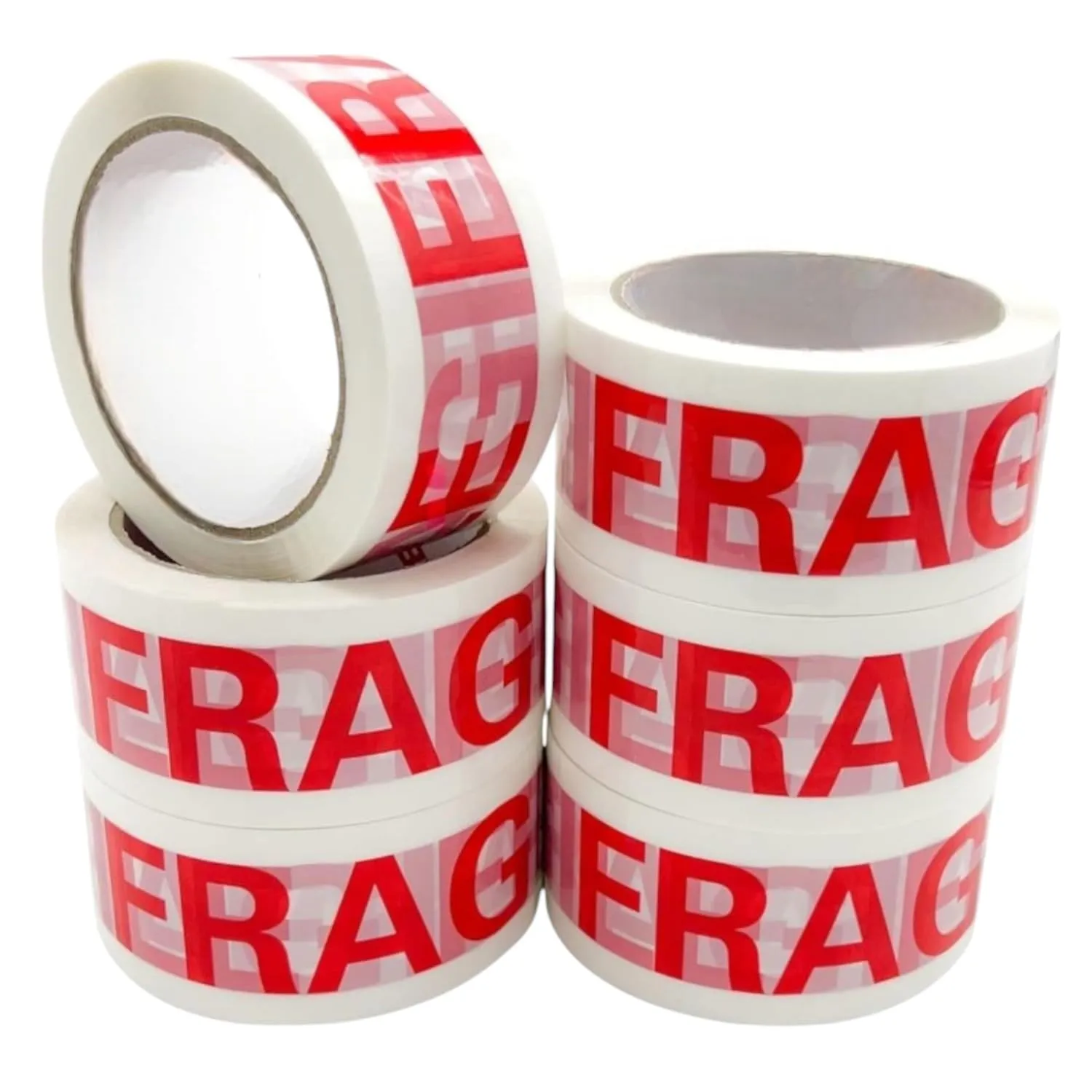 Terryshop74 6 Rotoli Nastro adesivo Silenzioso imballaggio trasporto 50mm x 66 metri per Imballaggi e magazzino, resistenti traslochi protezione Made in italy (6 Rotoli Fragile)