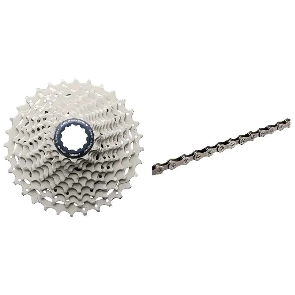 SHIMANO CS-R8000 Ultegra, Ruota Libera 11V, Argento, 11-32D & Ultegra CN-HG701, Catena Ciclo 116 Maglie, Quicklink, 11 velocità, Argento