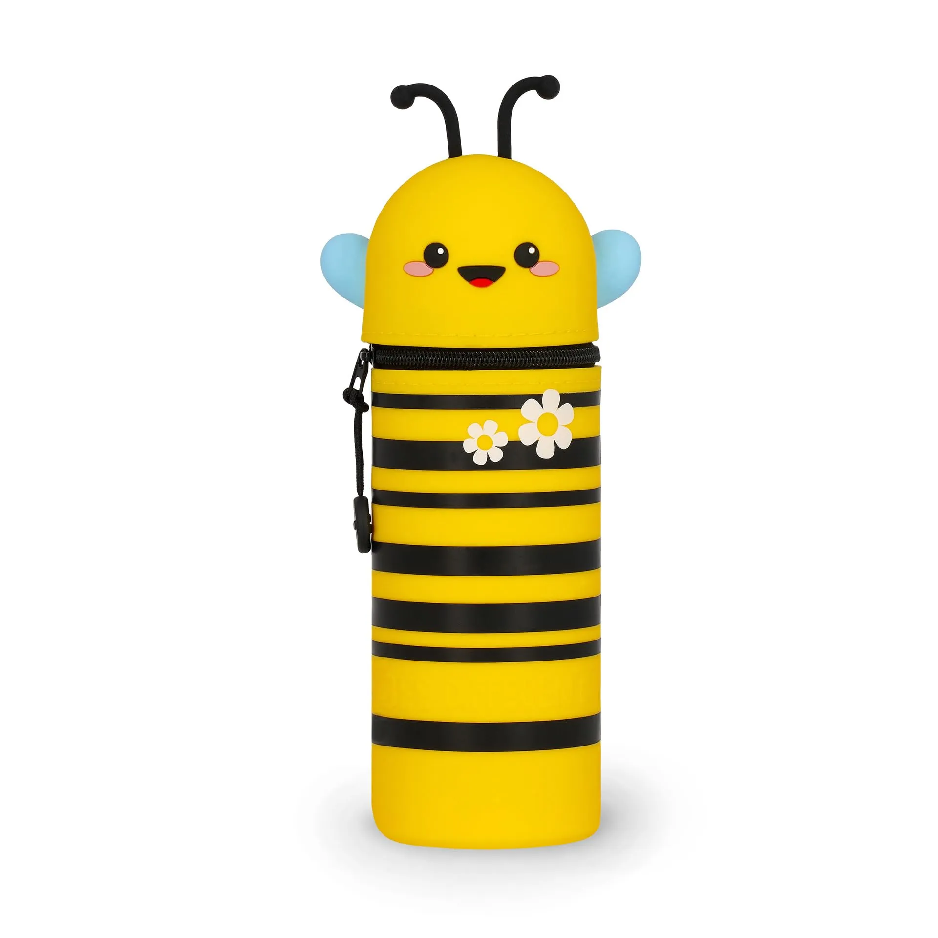 Legami - Kawaii Astuccio Scuola 2 in 1 in Morbido Silicone, Tema Bee, Portapenne da Tavolo, Chiusura con Cerniera, Penne Pastelli Pennarelli, H 21.5 cm